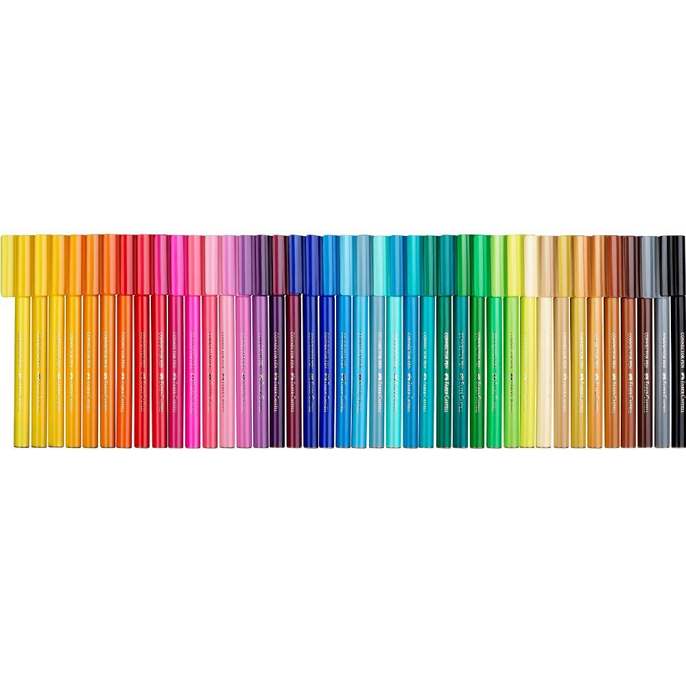 Faber-Castell Filzstift 40 Filzstifte CONNECTOR im Reisekoffer