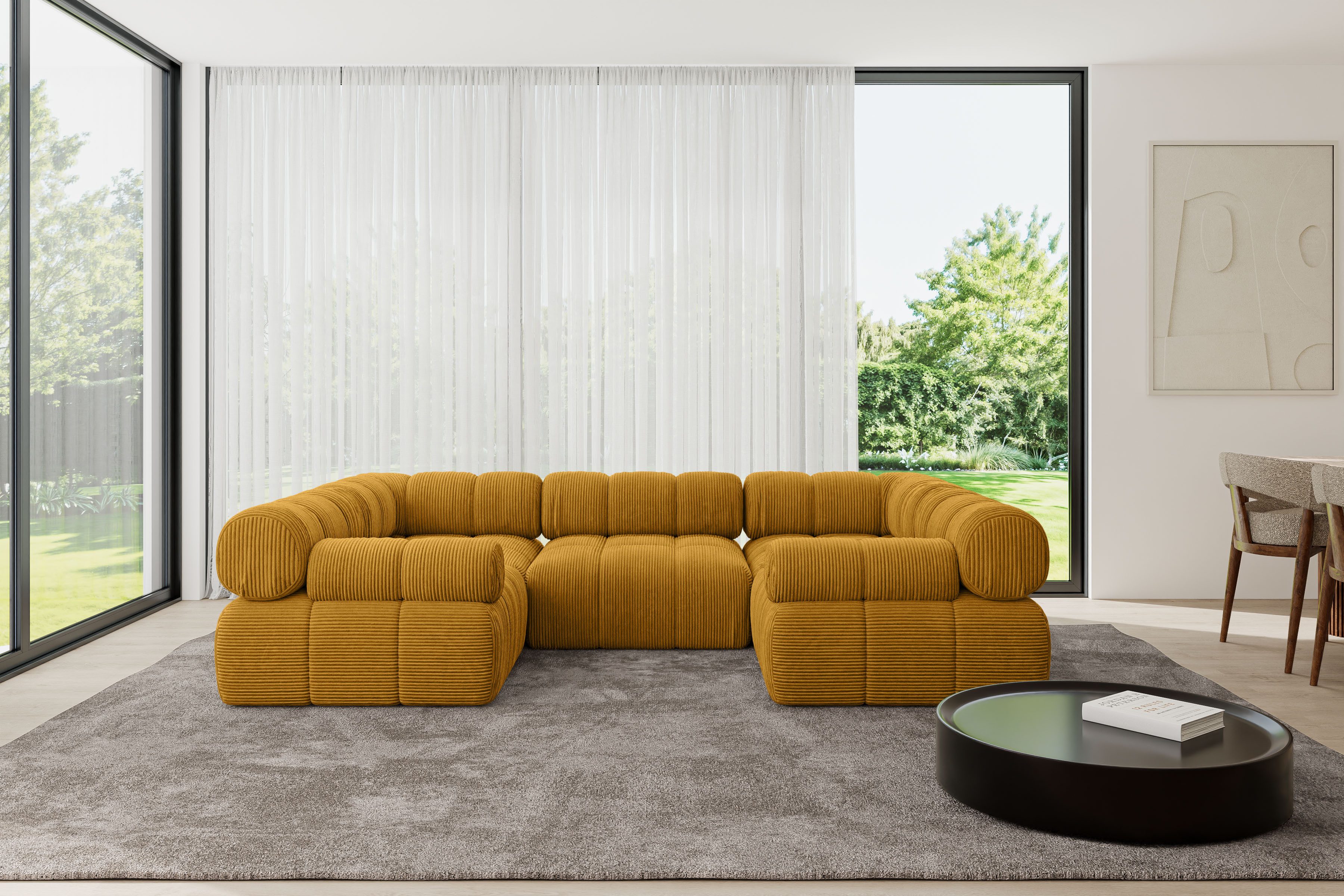 ALTDECOR Wohnlandschaft Birno-U1, Corner Sofa U-Form Vielseitige Sofa Wohnlandschaft Wohnzimmer, Sofa Praktische Bequeme Funktionsecke Couch L-Form Eckcouch