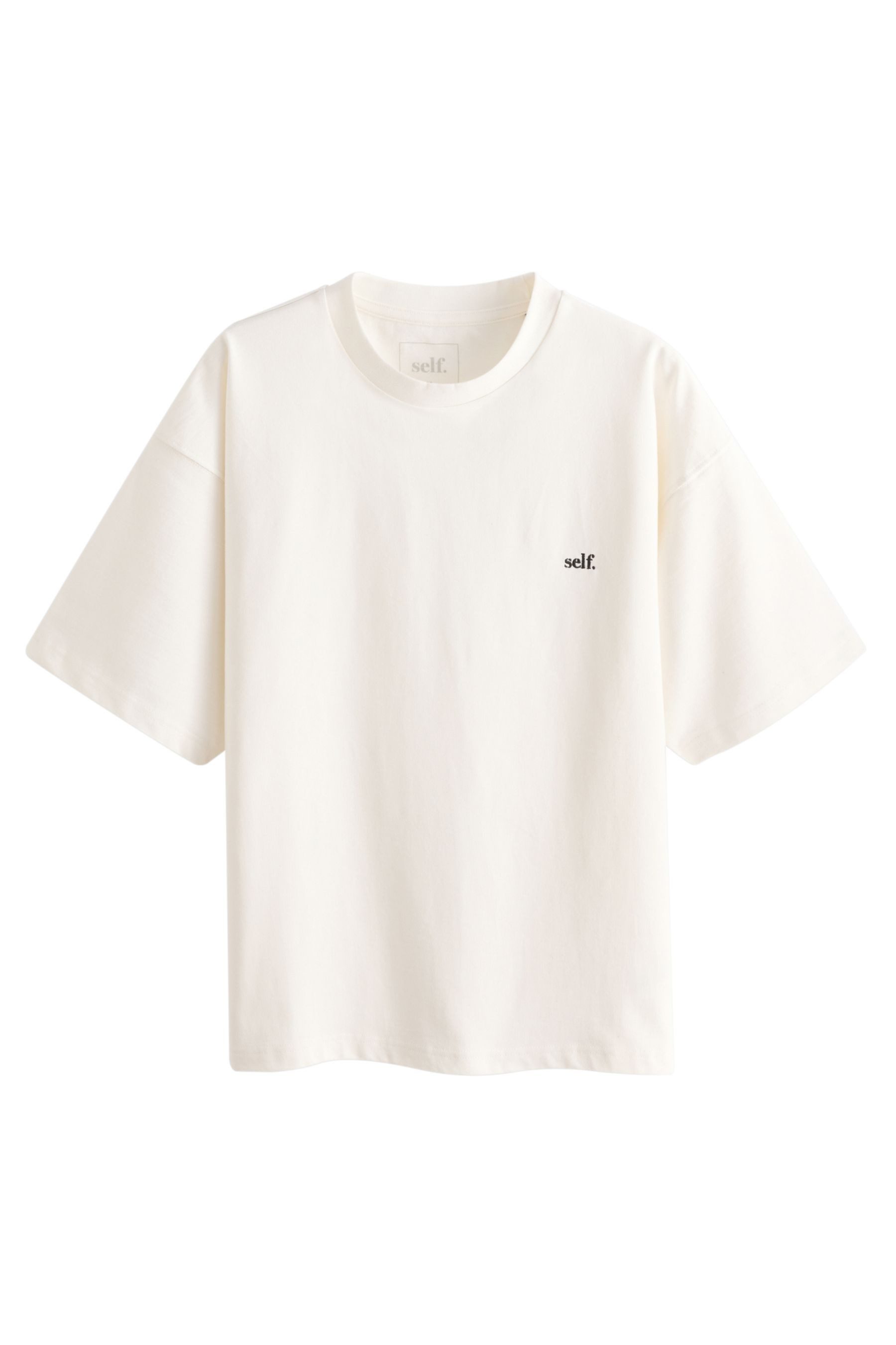 self T-Shirt Schweres Rundhals-T-Shirt mit Grafik aus Baumwolle (1-tlg) günstig online kaufen