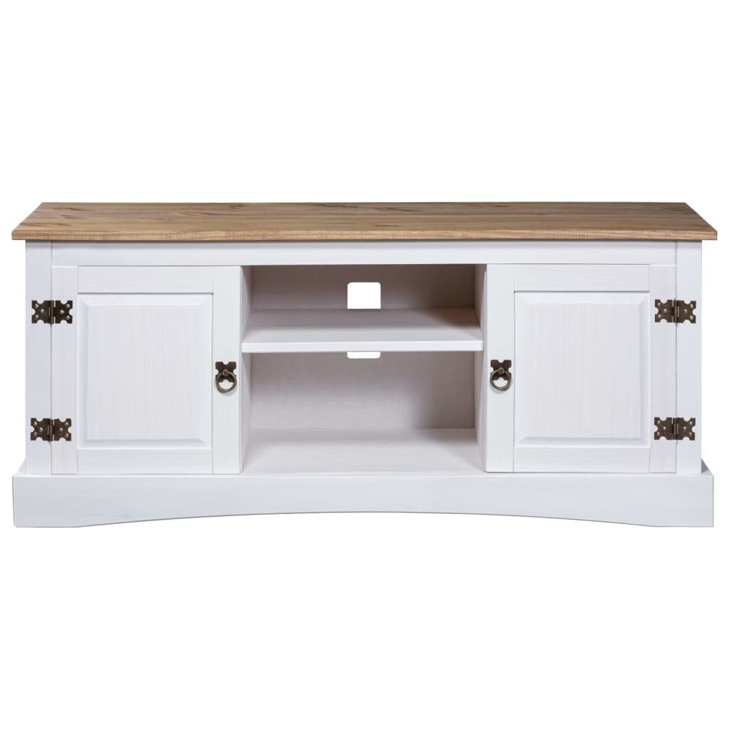 TV-Schrank Kiefernholz Weiß 120x40x52 furnicato cm Mexiko-Stil