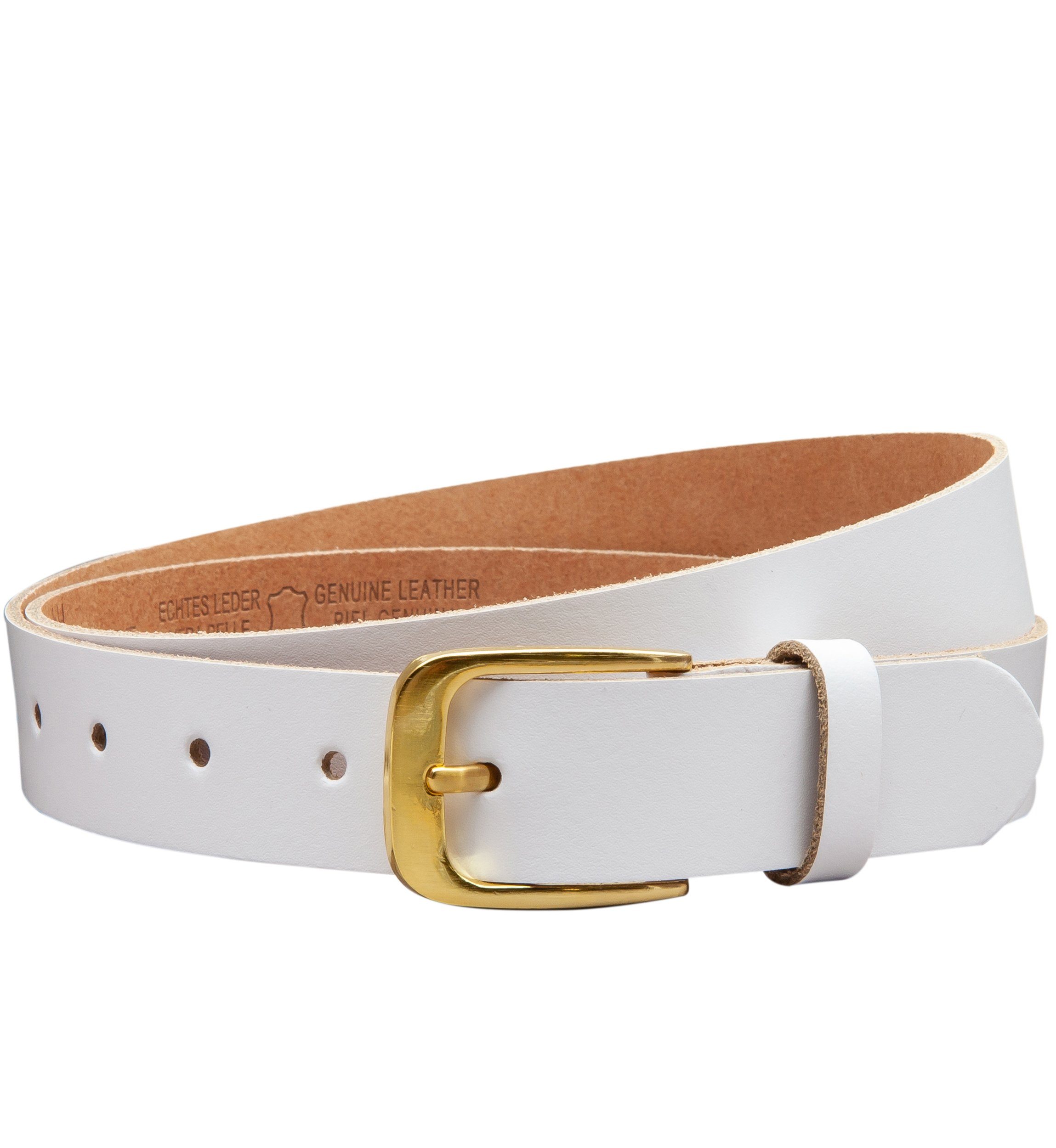 COLOGNEBELT Ledergürtel OM316-SL-Weiss MADE IN GERMANY, Weiss Kürzbar, 100 günstig online kaufen