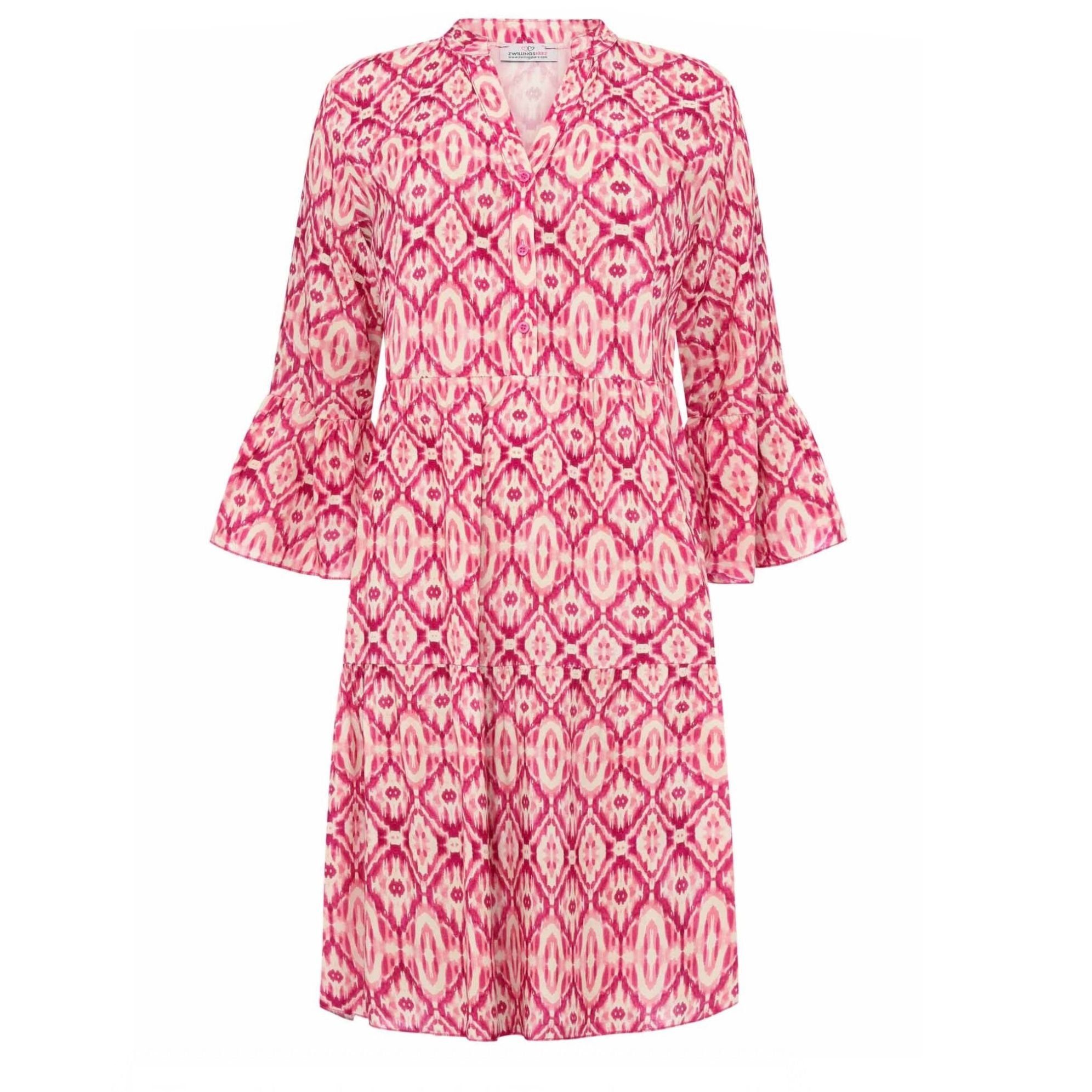 Zwillingsherz Sommerkleid Kleid Toskana Farbe blau oder pink pink-pink