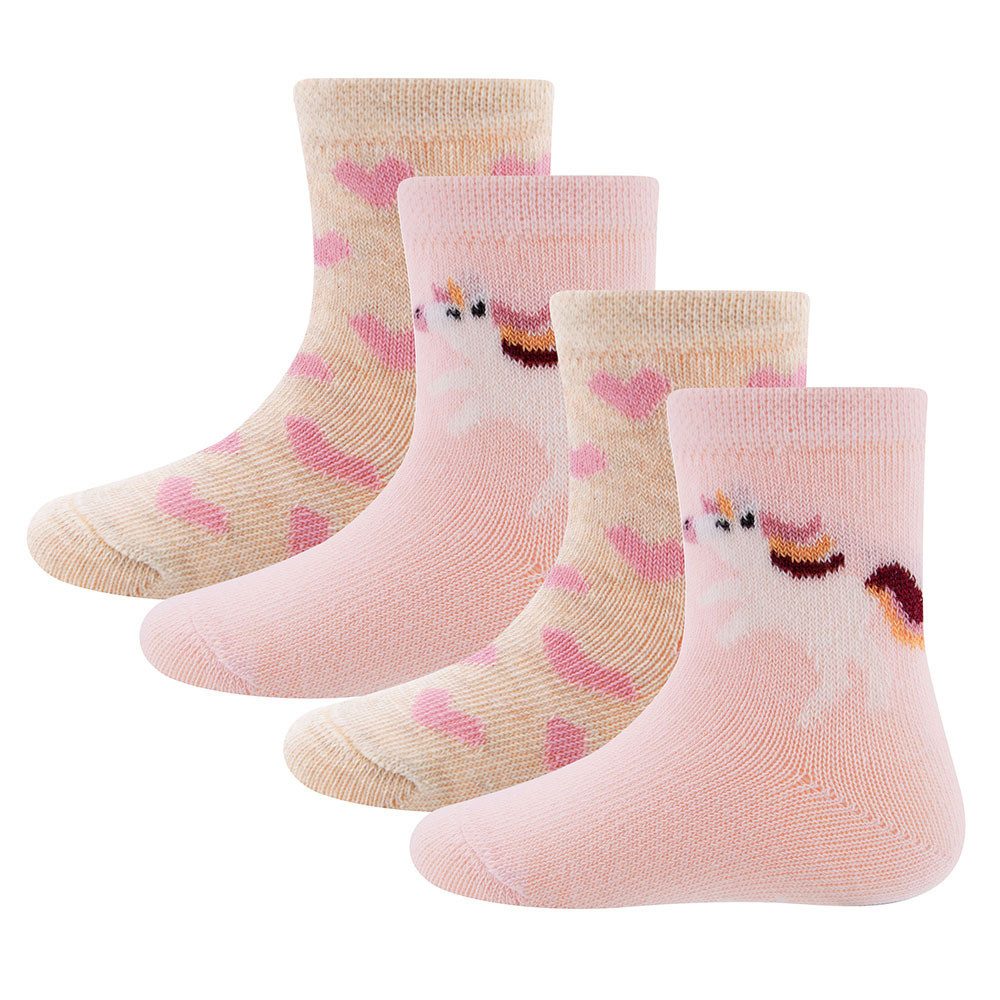 Ewers Socken Socken 4er Pack Einhorn/Herzen (4-Paar)
