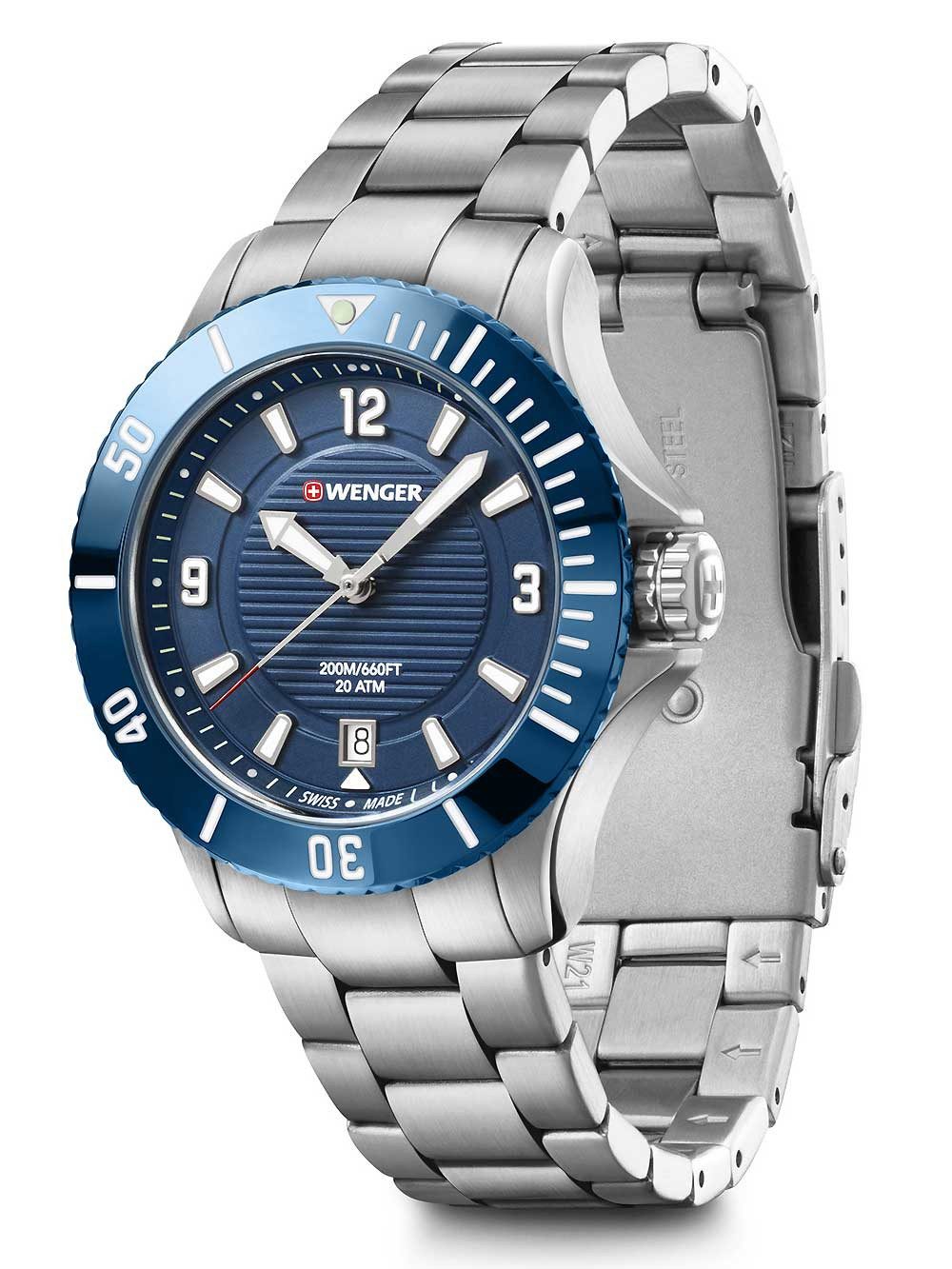 Wenger Quarzuhr Wenger 01.0621.111 Seaforce Damenuhr Taucheruhr 36mm 20 ATM Wenger 01.0621.111 Seaforce Damenuhr Taucheruhr 36mm 20 ATM