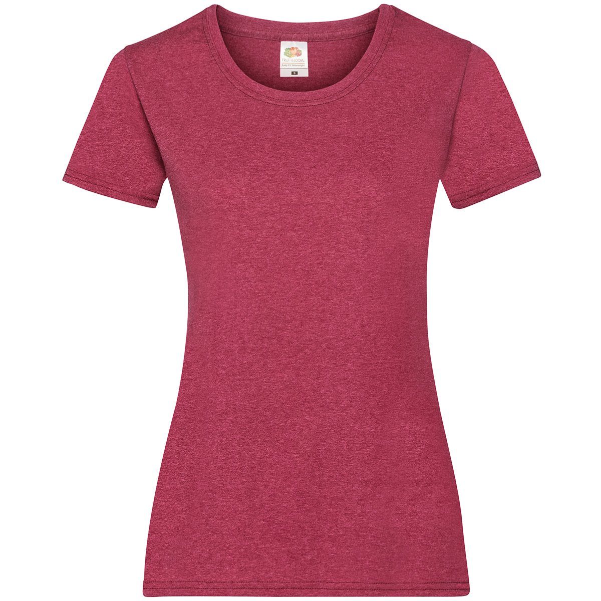 Fruit of the Loom Rundhalsshirt Fruit of the Loom Valueweight T Lady-Fit vintage rot meliert