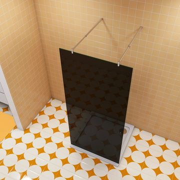 duschspa Duschwand Duschkabine Duschwand schwarze Duschtrennwand Walk in Dusche, Einscheibensicherheitsglas, Sicherheitsglas, (Set), Glas