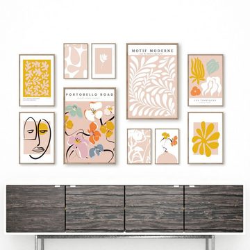 homestyle-accessoires Poster Bilder Set Wandbilder ORGANIC ART PASTELL DIN A3/A4/A5, (10 St), Ohne Bilderrahmen