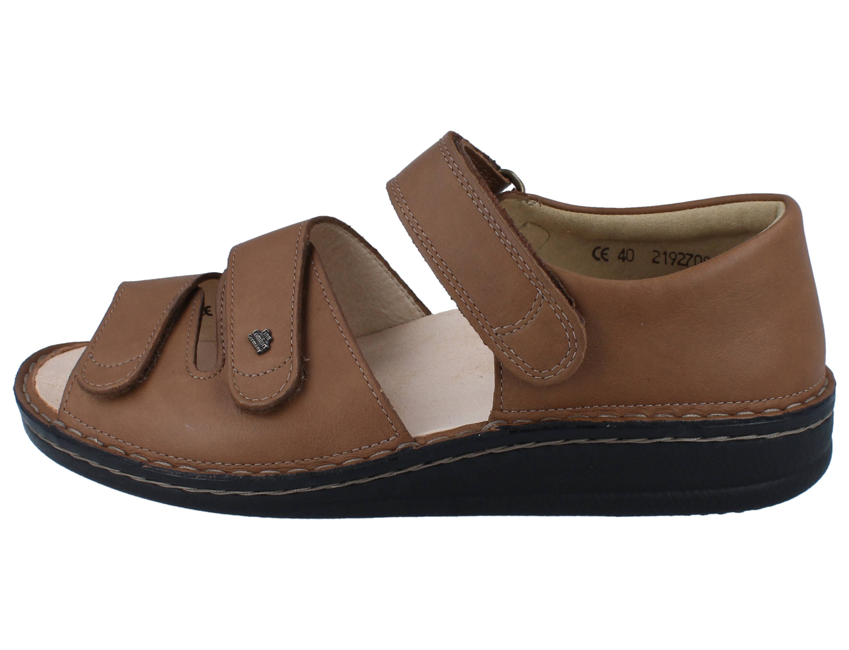 Finn Comfort FINN COMFORT Baltrum Damen Herren Sandale braun Glattleder - Größe: Sandale Wechselfußbett