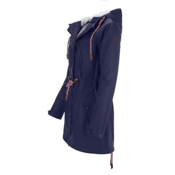 modAS Regenjacke Damen Regenmantel aus PU - Wasserdichte Jacke mit Teddy-Fleece-Futter