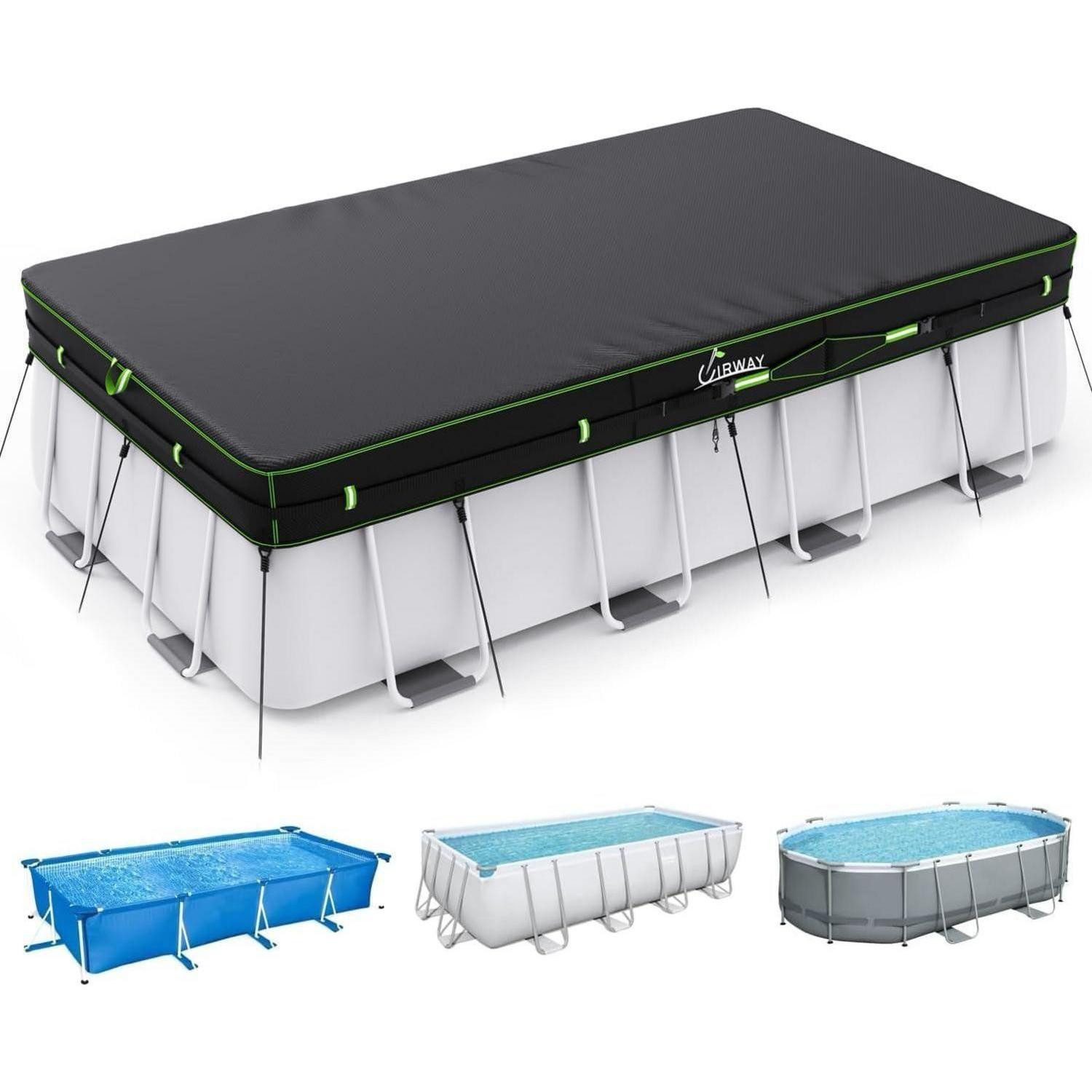 LuxusKollektion Pool-Abdeckplane Poolabdeckung Rechteckig 214x305cm Schwarz 420D (1-St)
