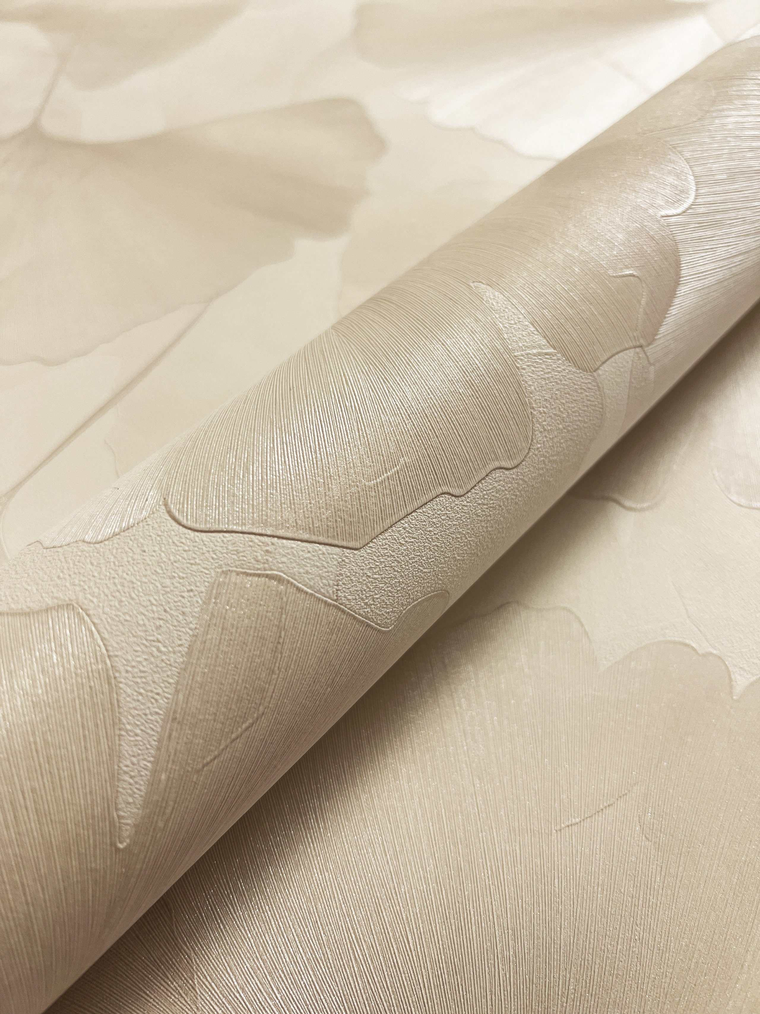 Newroom Vliestapete Druina Creme Tapete Mustertapete Blumen, Blätter, Leich günstig online kaufen