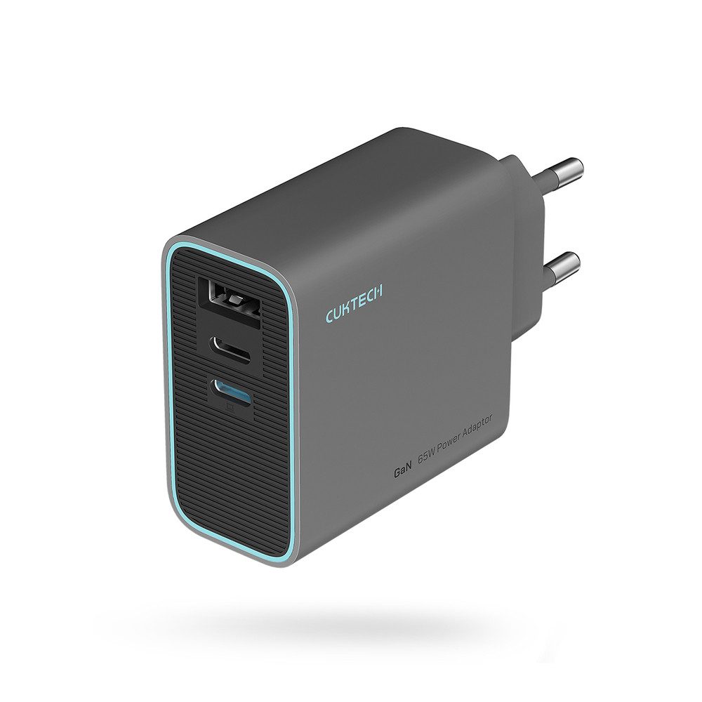 Cuktech USB-Ladestation Mehrfachnetzteil USB-Ladegerät (Spar-Set, 1-tlg., GaN III, 65W, PD/QC/PPS, 3 Anschlüsse)