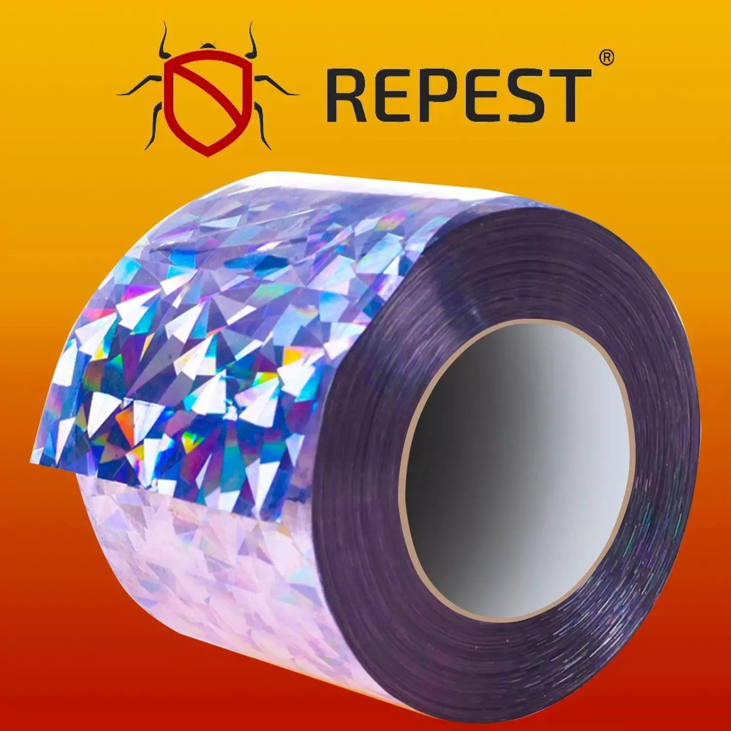 Repest Vogelabwehr-Windspiel Reflexband Vogelabwehr, (Spar-Set, 1-St., 5000x5 cm reflektierend), Holographisch, wasserdicht, reflektierend, 50 m