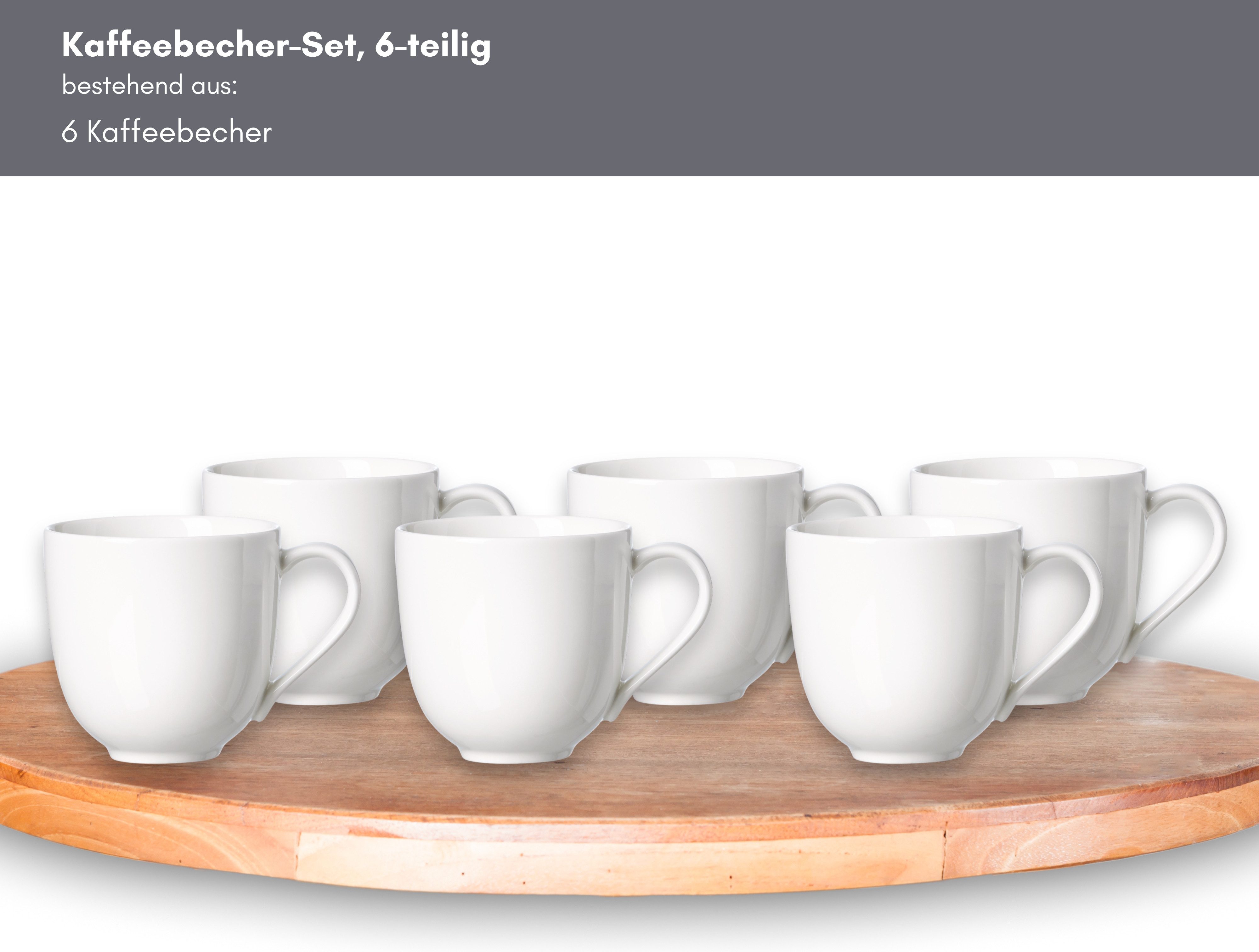 Ritzenhoff & Breker Becher Skagen, 6-tlg., Porzellan, 6-teilig, zeitlos moderne Ästhetik, 400 ml