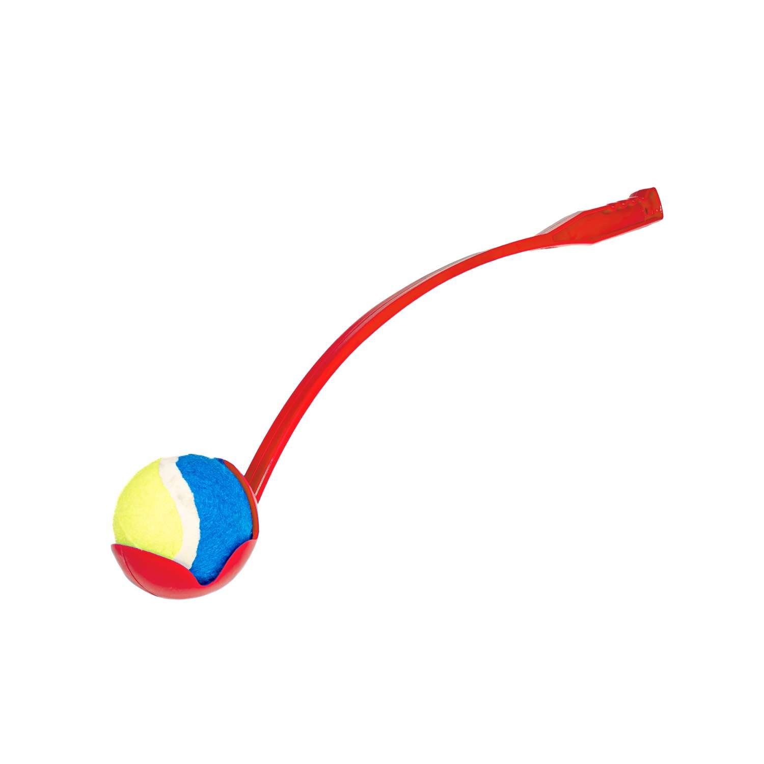 Intirilife Ballschleuder, 65 x 10 x 10 cm Größe - zum Aufheben und Werfen Rot