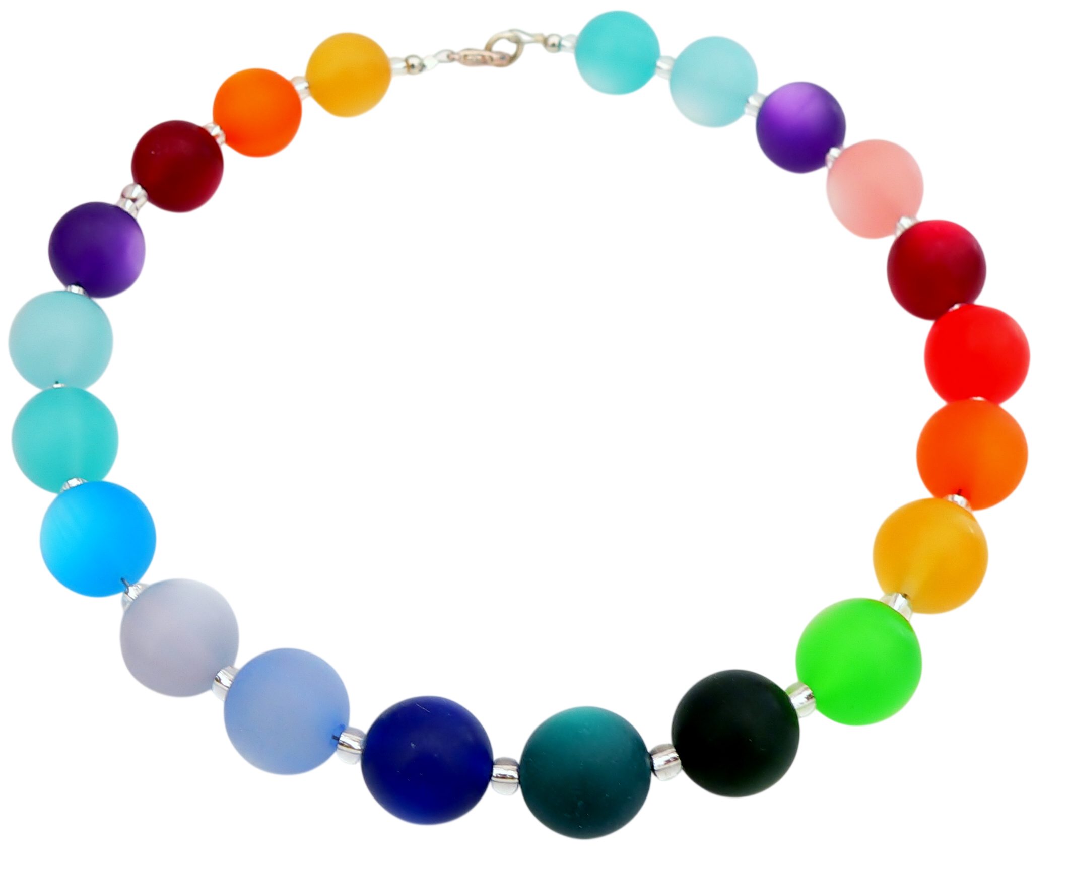 traumschmuck Perlenkette 442x Halskette große Polaris Perlen bunt mehrfarbig multicolor (inkl Schmuckbox), handgefertigt, Made in Germany