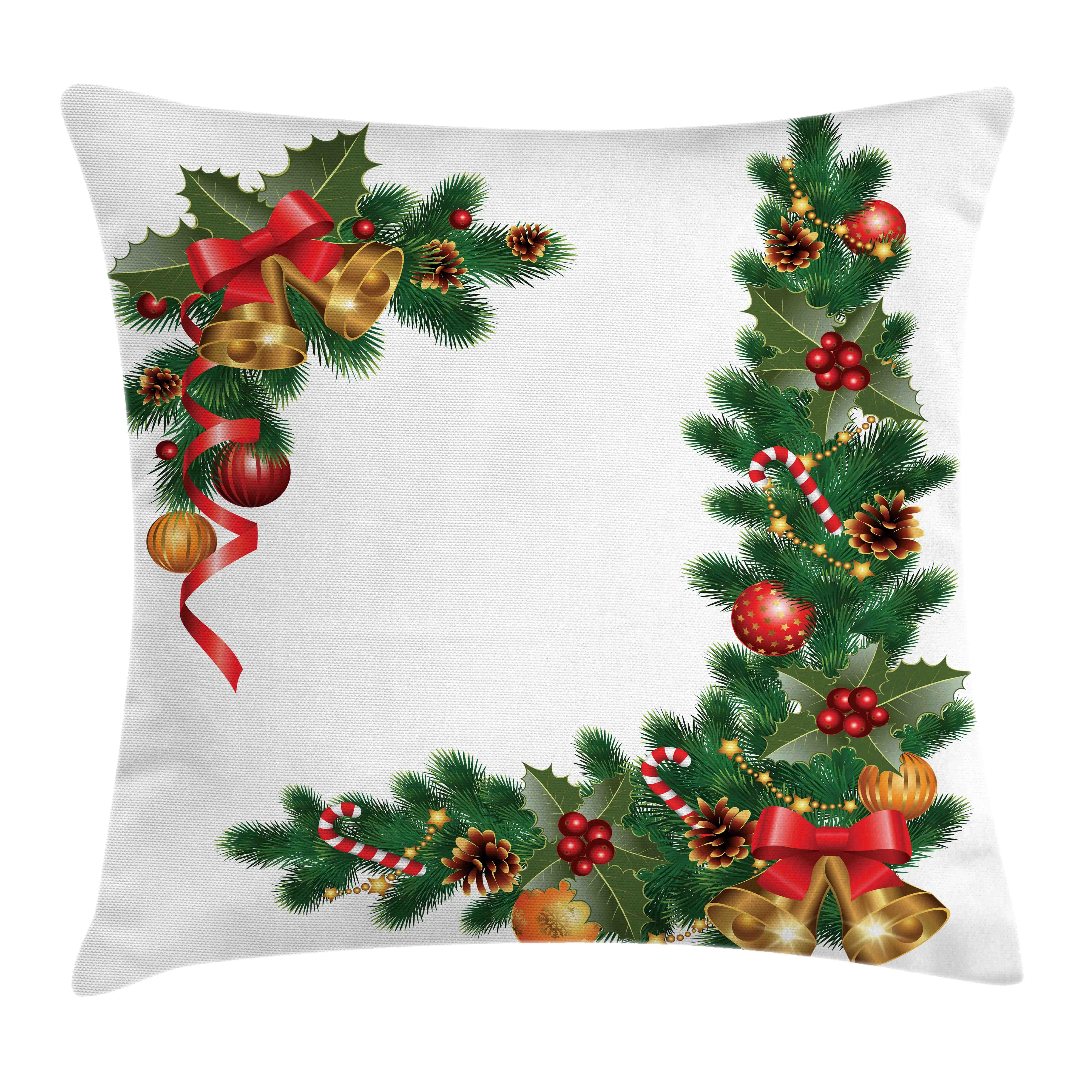 Kissenbezüge Reißverschluss Kissenhülle mit Farbfesten Farben Beidseitiger Druck, Abakuhaus (1 Stück), Weihnachten Bäume mit Verzierungen | Kissenbezüge