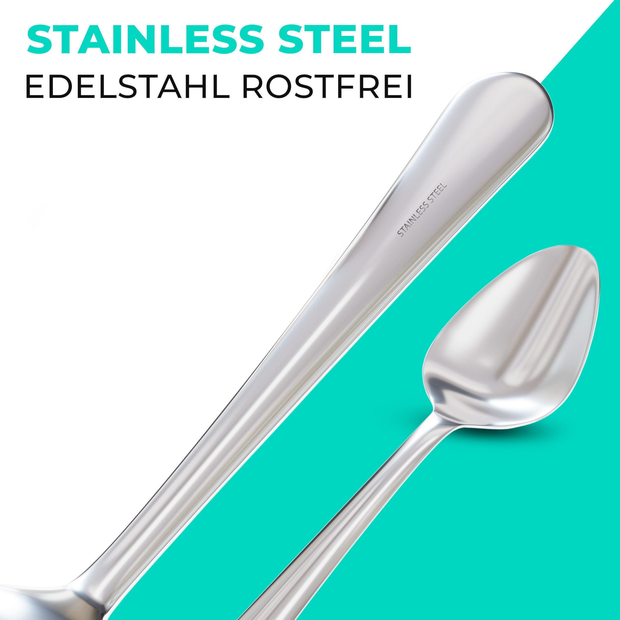 Praknu Teelöffel Espressolöffel klein 12er Set aus Edelstahl (12 Stück), Formstabil - Spülmaschinenfest - Mini Besteckset – Bild 4 von 5