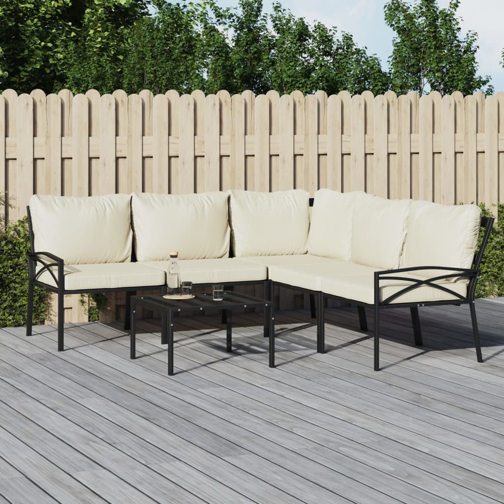 vidaXL Gartenlounge-Set Sandfarbe