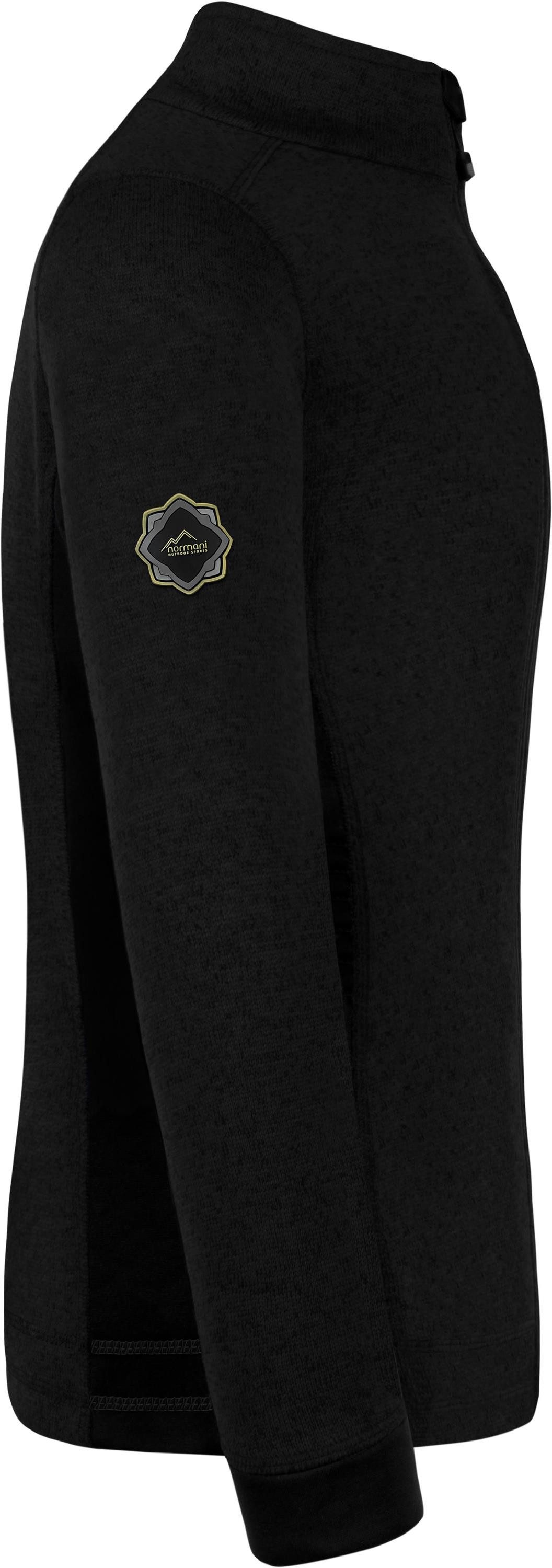 normani Fleecejacke Damen Strickjacke Pukaskwa Strickfleecejacke Fleecejacke mit Stehkragen und Seitentaschen