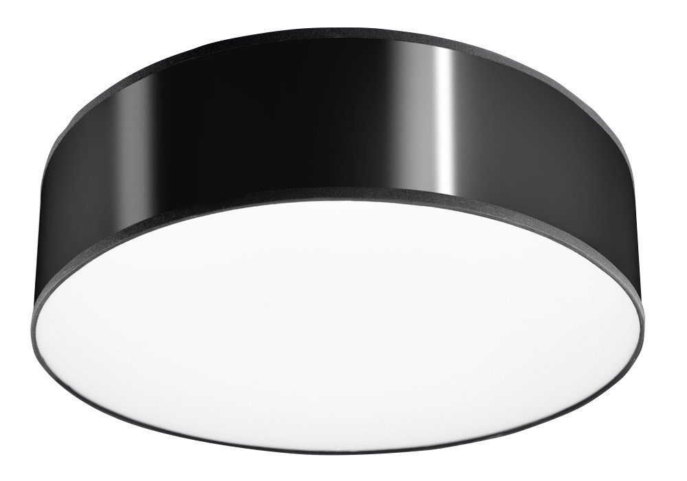 Licht-Erlebnisse Deckenleuchte ATISS, ohne Leuchtmittel, Ø35cm2-flmg Küche Zylinder Flur Schwarz Deckenlampe Esszimmer Schirm