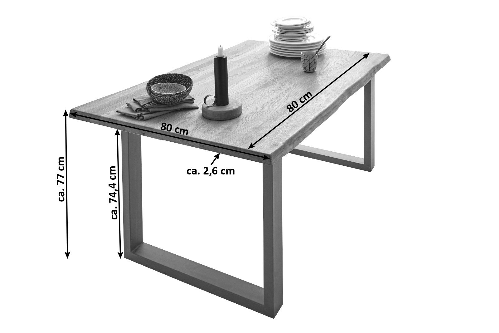 SAM® Baumkantentisch Lennart, massives Akazienholz, natürliche günstig online kaufen