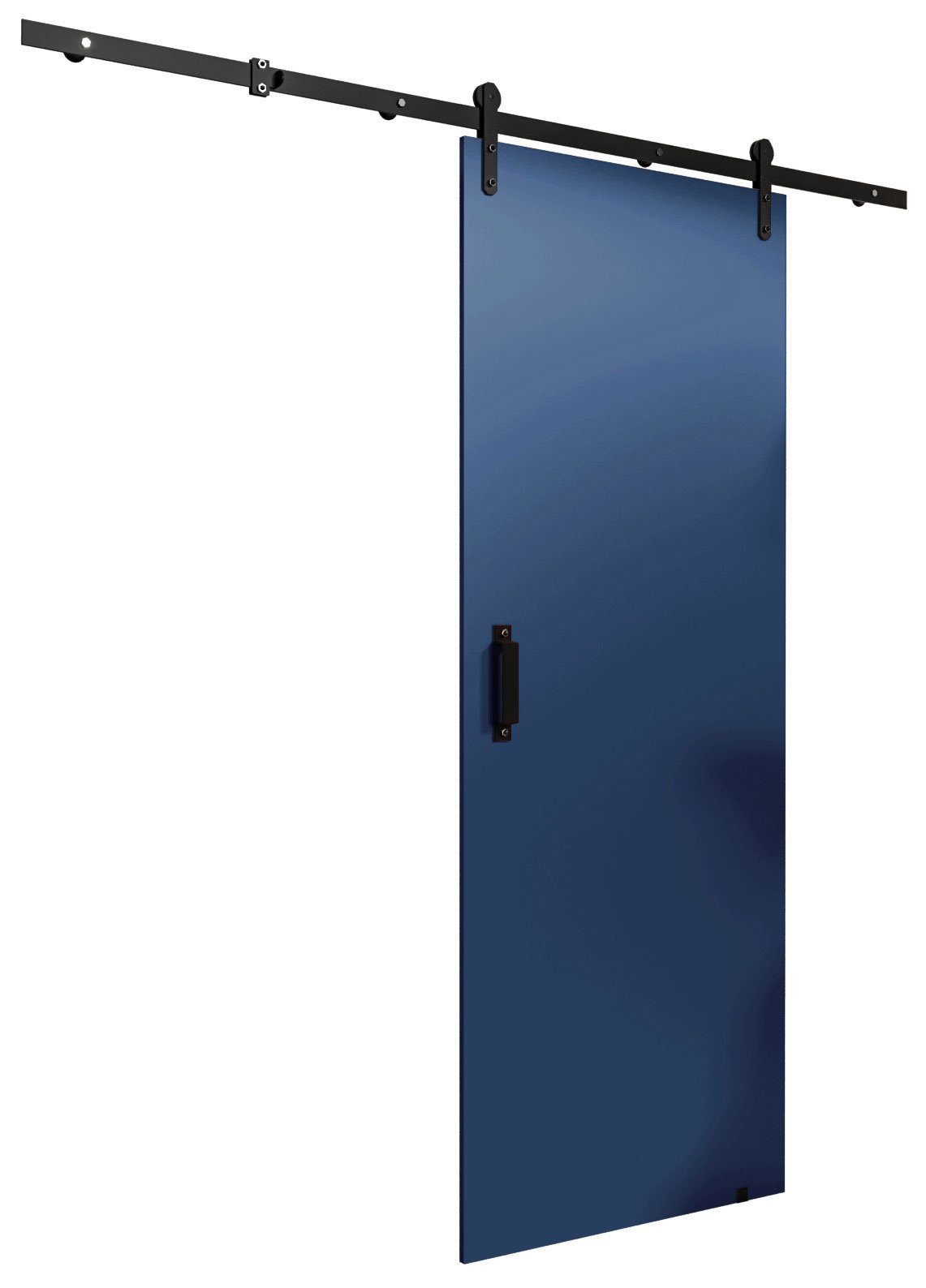 Feldmann-Wohnen Schiebetür Loftiko (1-St), 90x204cm, Dunkelblau, inklusive Schiebetürensystem