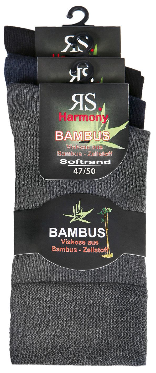 Socken 3 Paar RS. Harmony 31057 Strümpfe BAMBUS silbertöne Übergröße XL 47-50