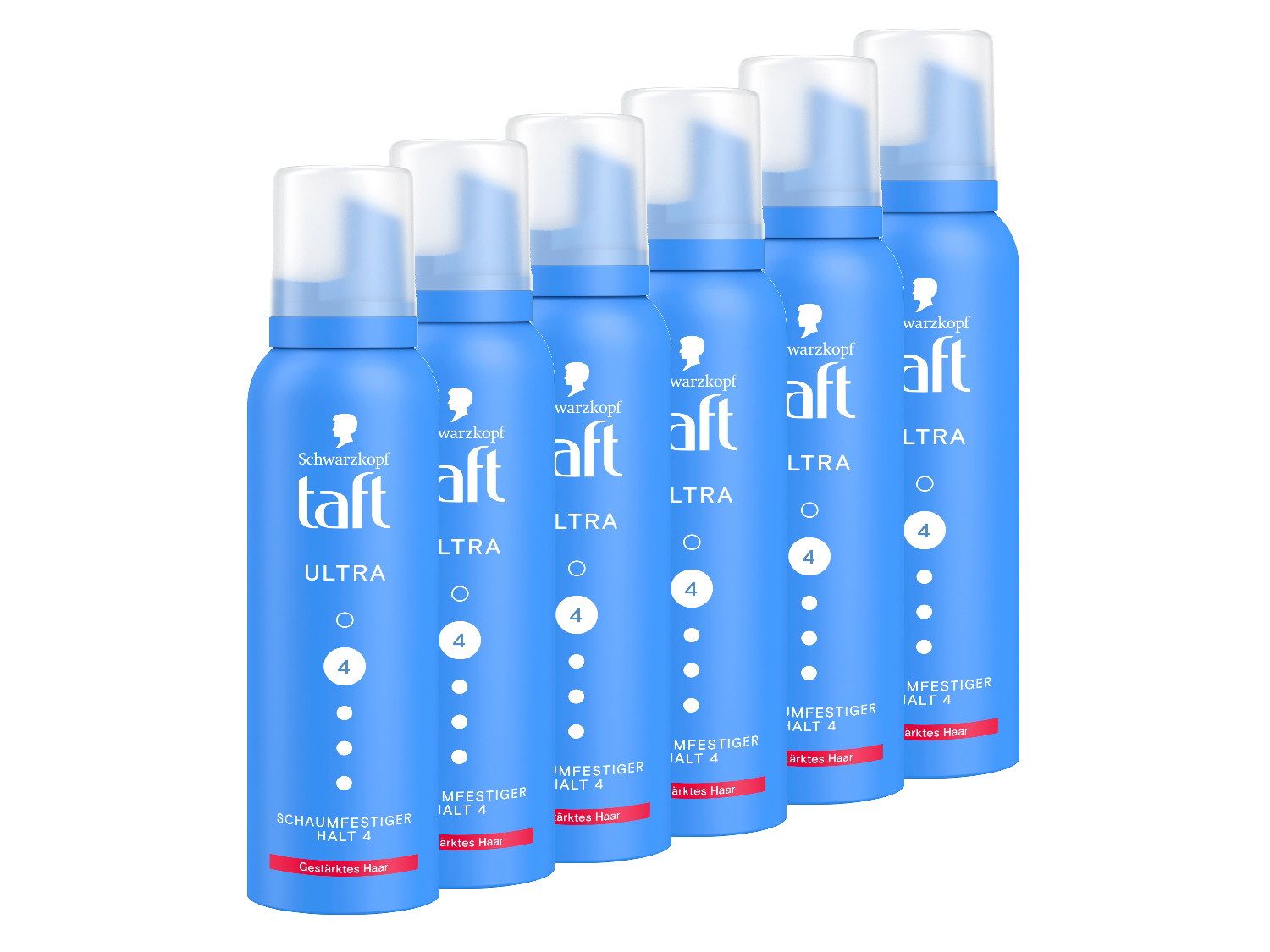 Taft Haarfestiger Schwarzkopf, Ultra für kräftiges & widerstandsfähiges Haar, Vorratspack, 6-tlg., 6x 150 ml, Föhnschutz, Vegane Formel, ohne Verkleben