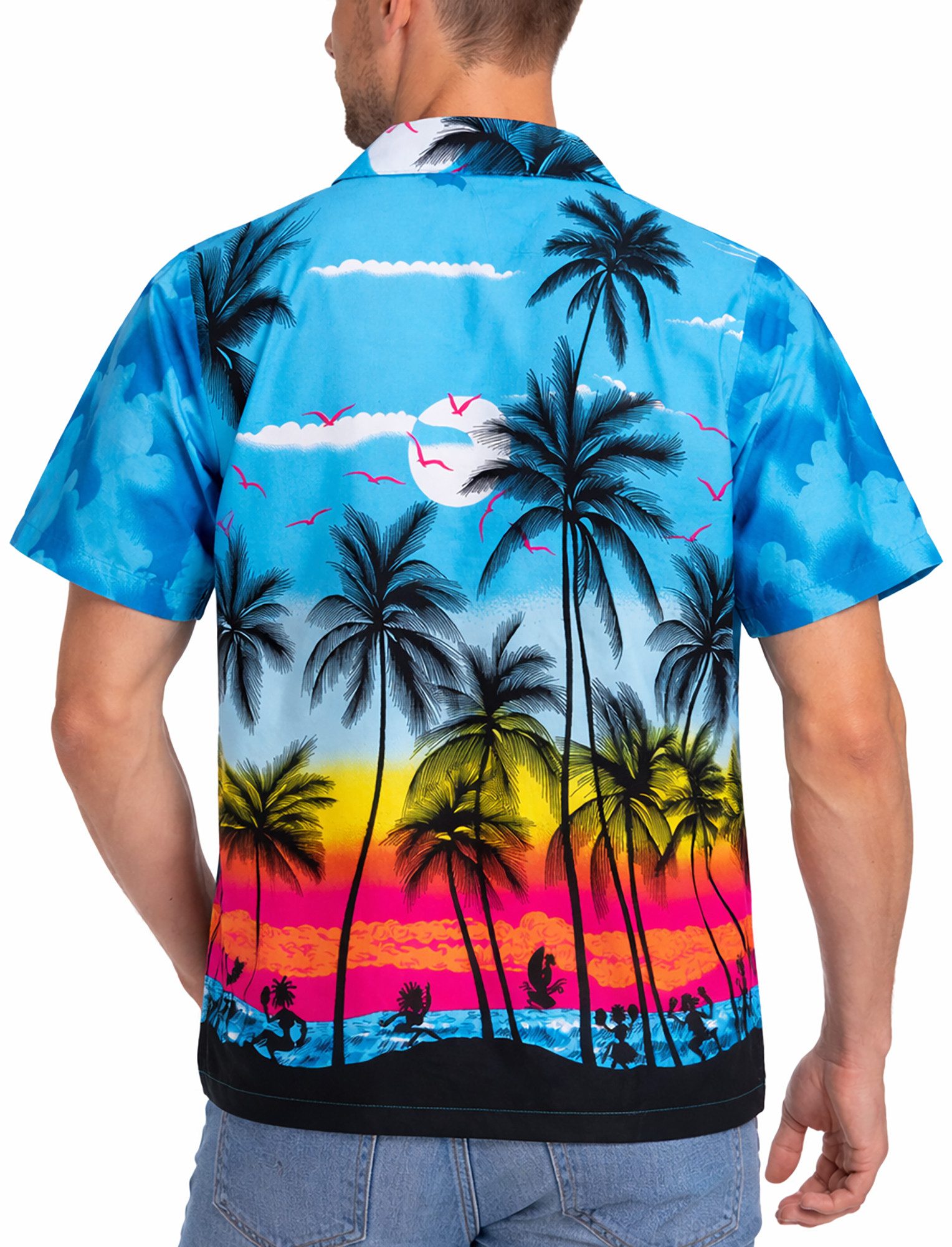 King Kameha Hawaiihemd "Beach" Funky Hawaii-Hemd Herren Kurzarm Front-Tasche Stylish – Bild 4 von 5