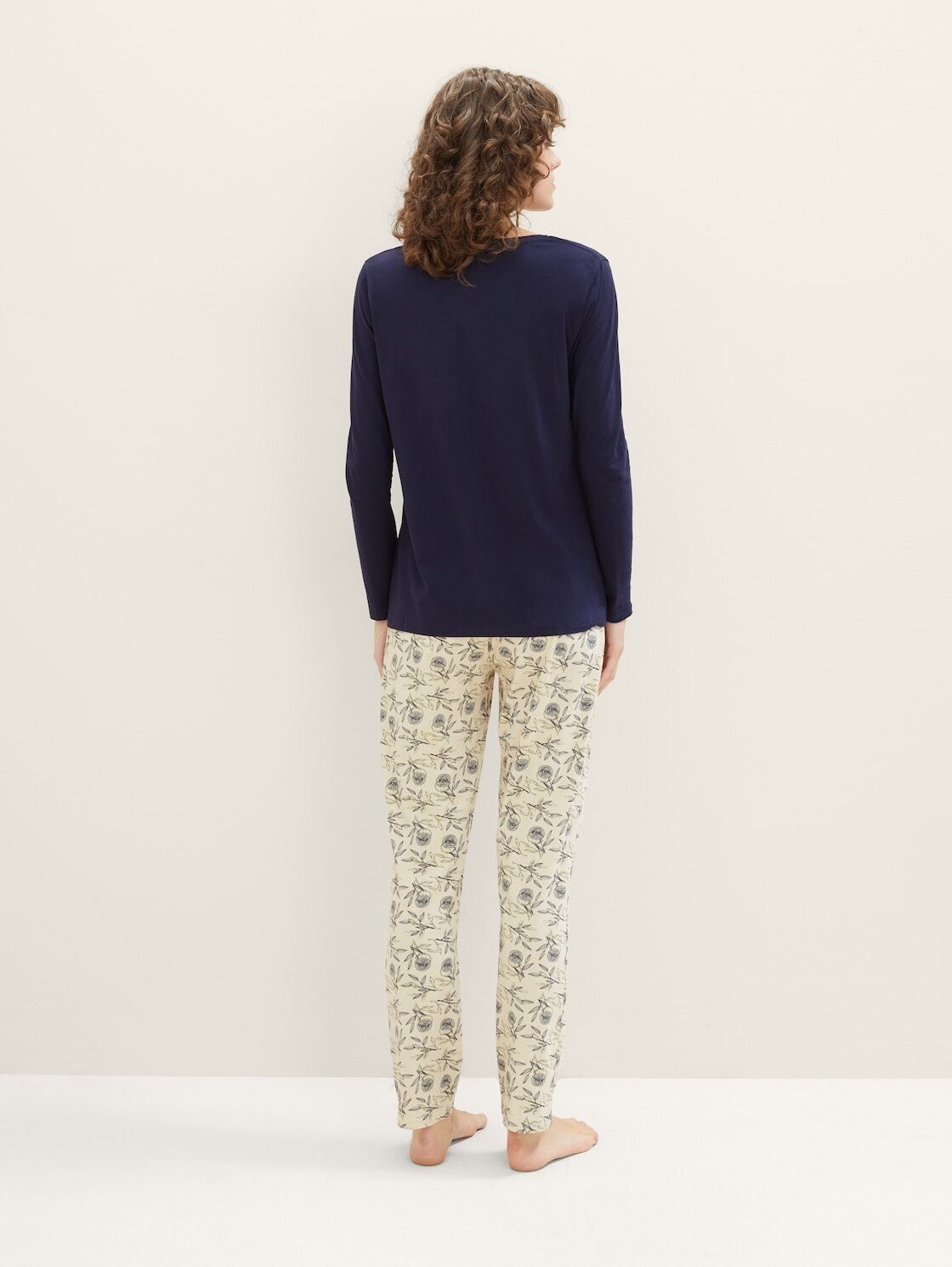 TOM TAILOR Schlafhose Pyjama Allover-Print mit