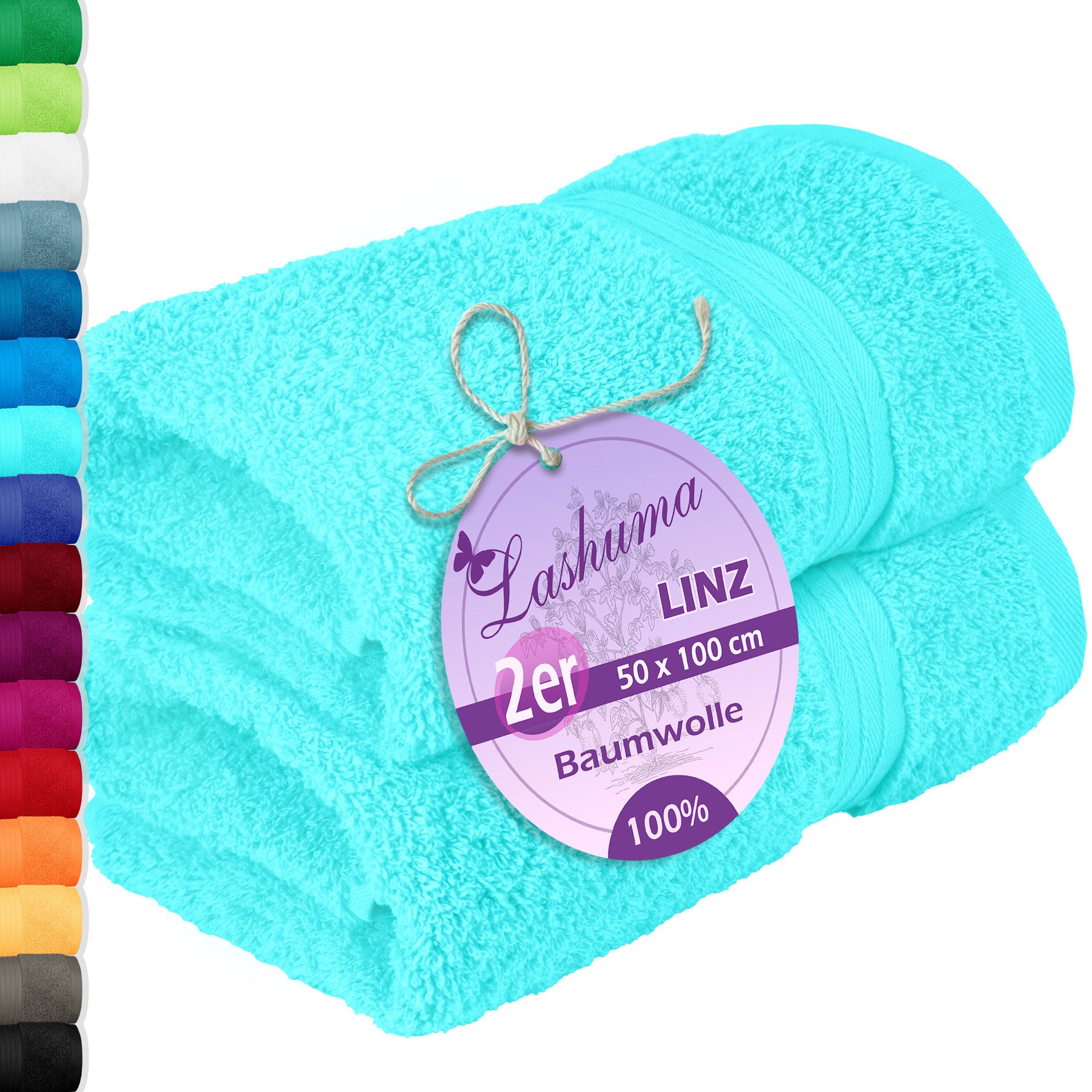 Lashuma Handtücher Linz, Frottee (2-St), Kuschelige Handtücher türkis 50x10 günstig online kaufen