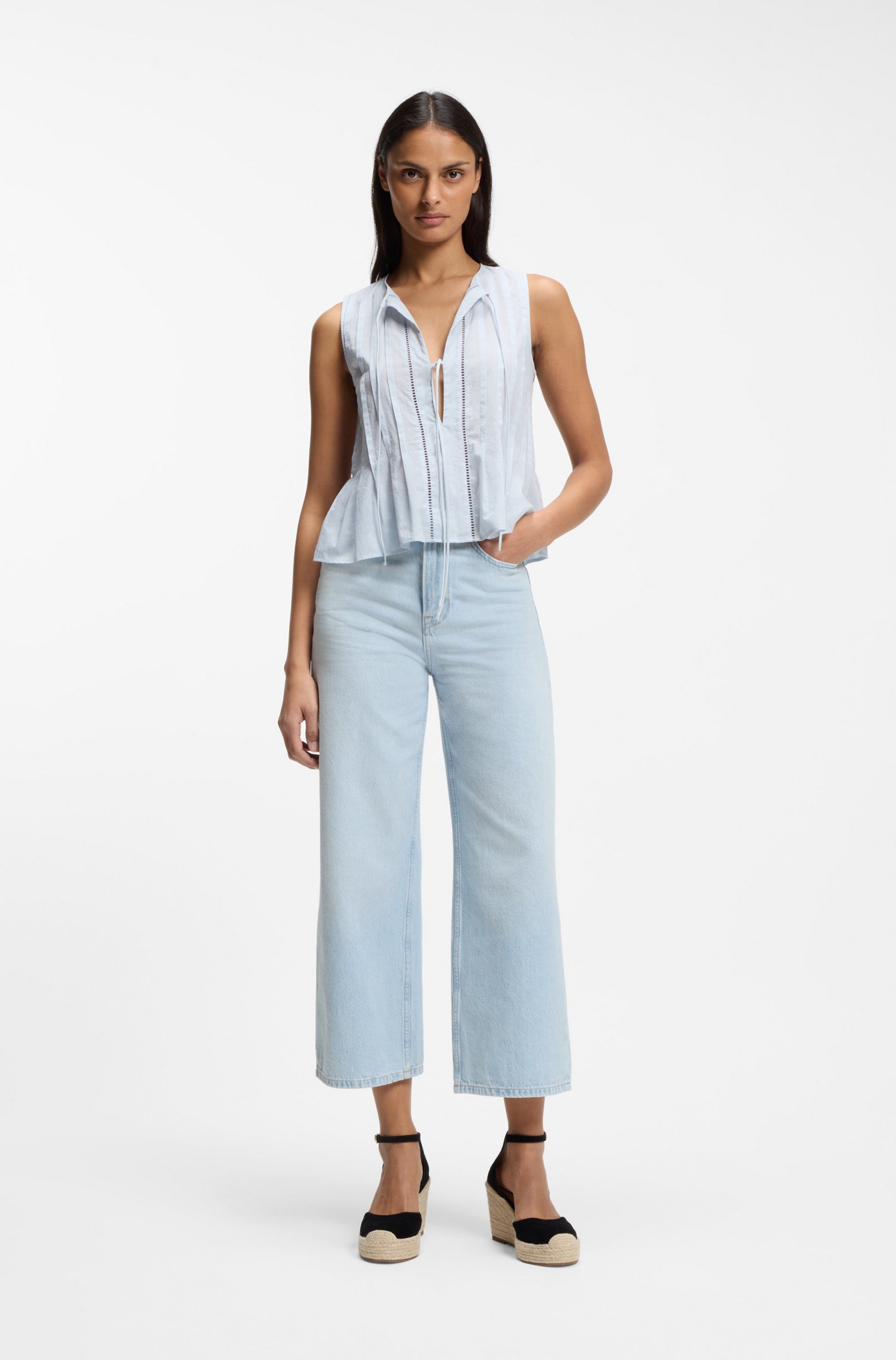BOSS ORANGE Straight-Jeans MARLENE CROP Premium Damenmode High Rise in verkürzter Länge