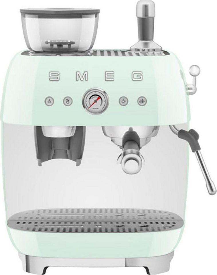 Smeg Espressomaschine EGF03PGEU, mit integrierter Kaffeemühle, 20 bar  Pumpendruck: für eine stets optimale Extraktion von Espresso