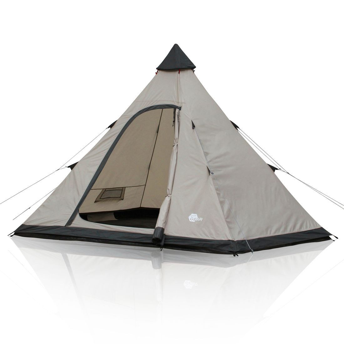 yourGEAR Tipi-Zelt yourGEAR Zelt Lido 370 4 Personen Tipi-Zelt Bodenwanne Stehhöhe, Personen: 4