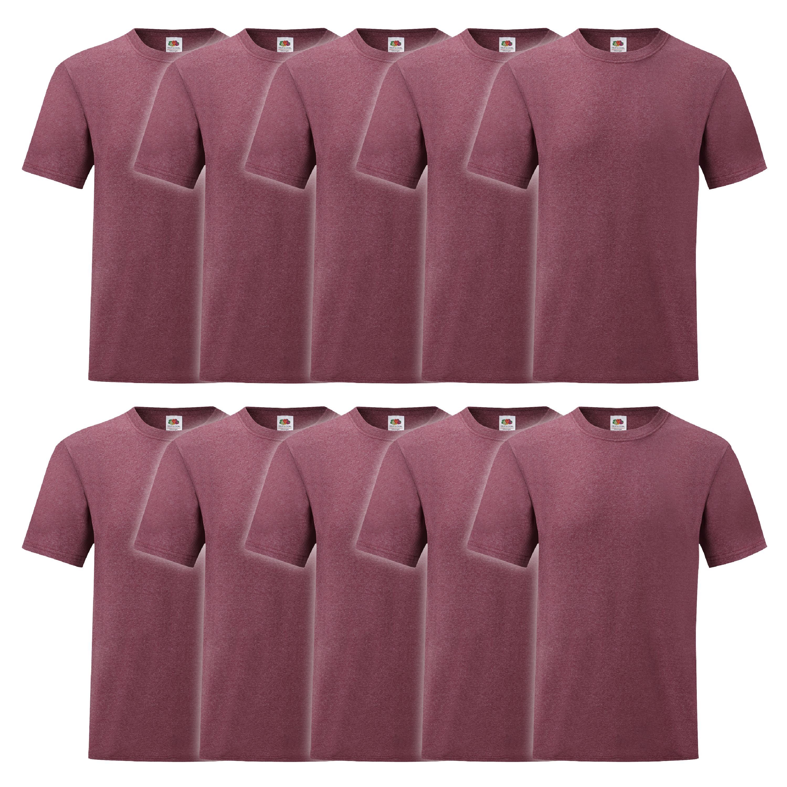 the Valueweight T-Shirt Rundhalsshirt Loom burgund of meliert Fruit