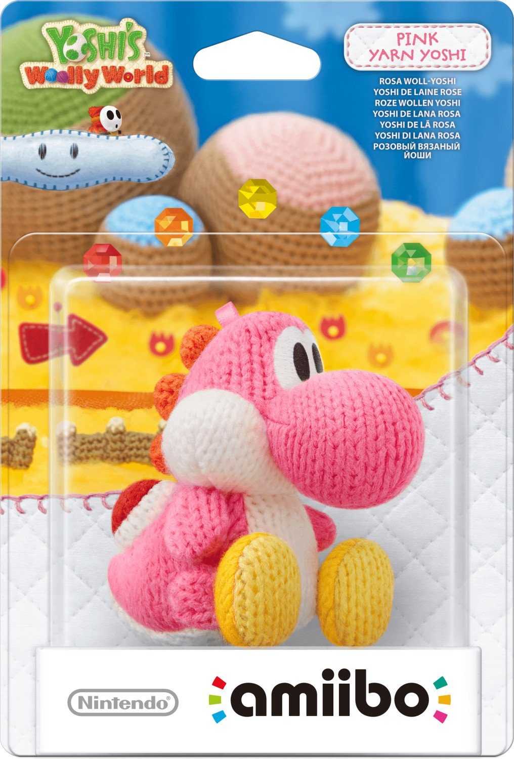 Nintendo Sammelfigur amiibo Woll Yoshi rosa Yoshi's Woolly World Collection Switch (amiibo Figur, 1 St., digitale Inhalte), NFC Funktion