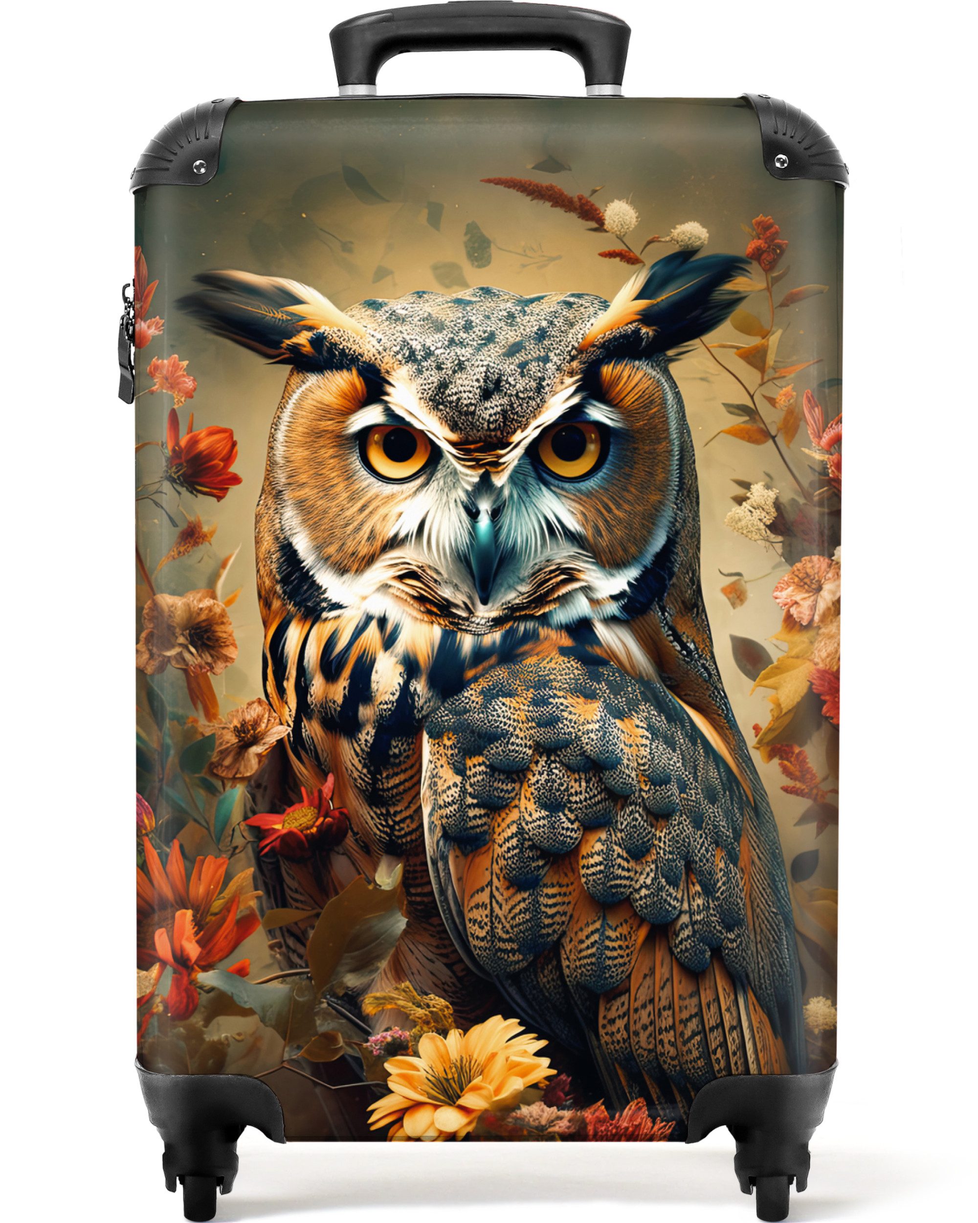 NoBoringSuitcases.com© Hartschalen-Trolley Eule - Vogel - günstig online kaufen