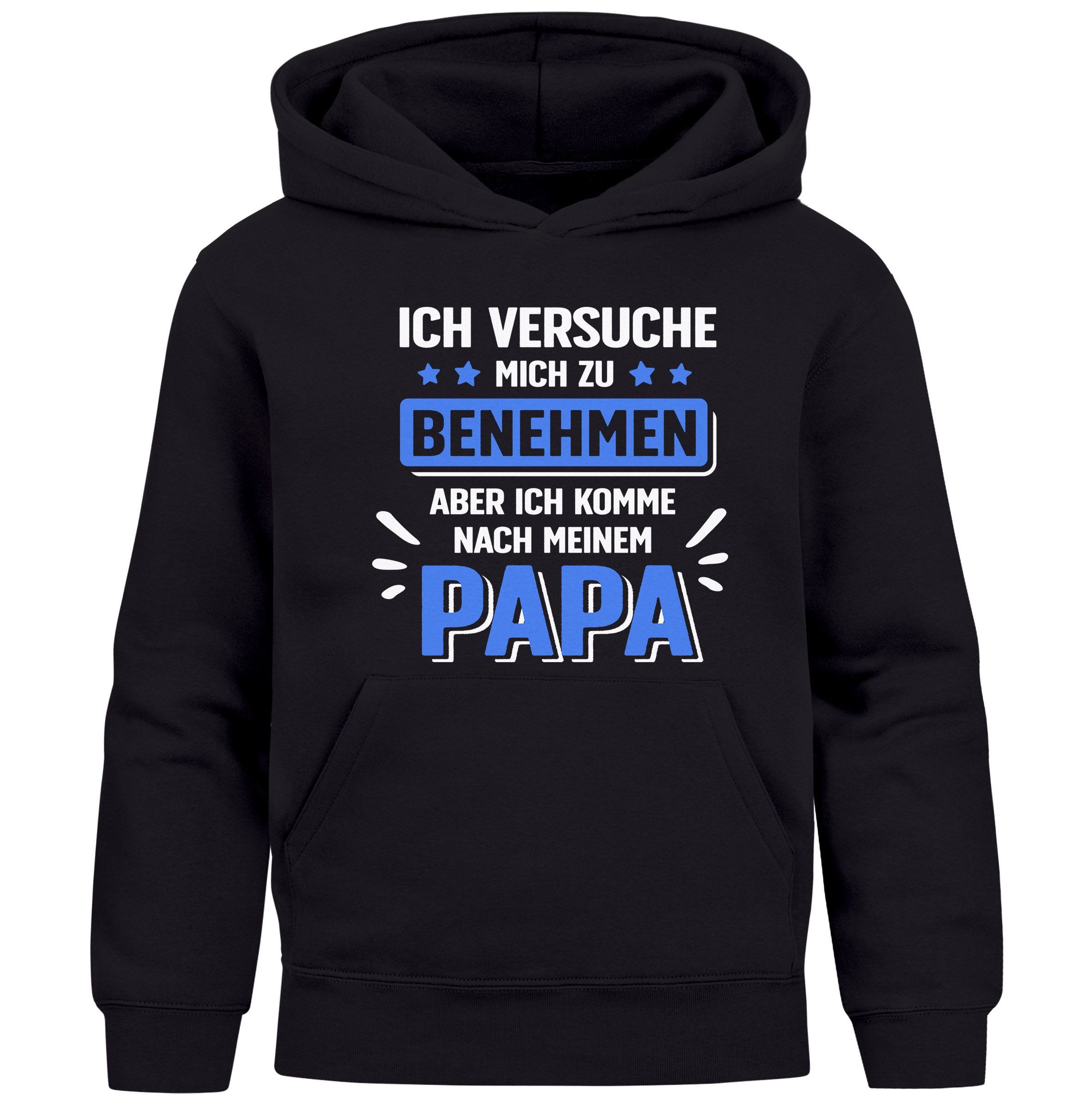 MoonWorks Hoodie Kinder Hoodie Jungen Spruch lustig Ich versuche mich zu benehmen