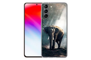 MuchoWow Handyhülle Elefant - Tiere - Licht - Wald - Natur - Wildtiere, Phone Case, Handyhülle Samsung Galaxy S21, Silikon, Schutzhülle