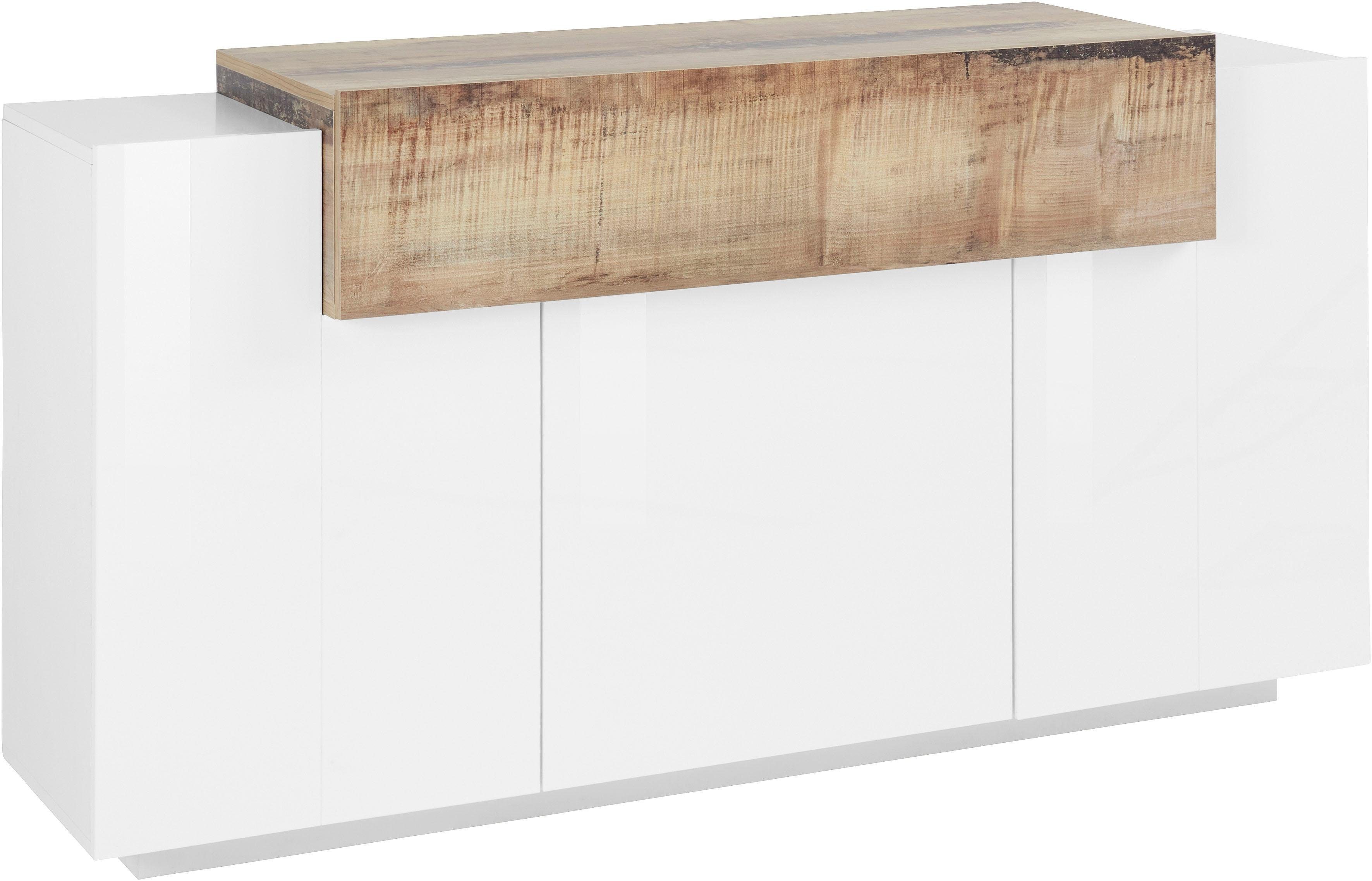 Sideboard Coro, Kommode, Schrank, Kredenz, grifflos mit Einlegeböden