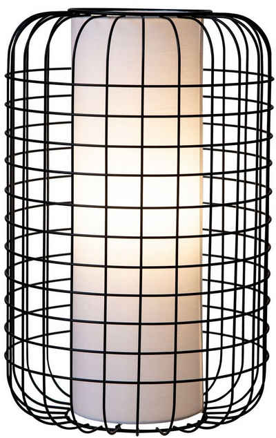 Nino Leuchten Tischleuchte TULUM, Schwarz, Weiß, Metall, Höhe 40 cm, ohne Leuchtmittel, 1-flammig, Tischlampe