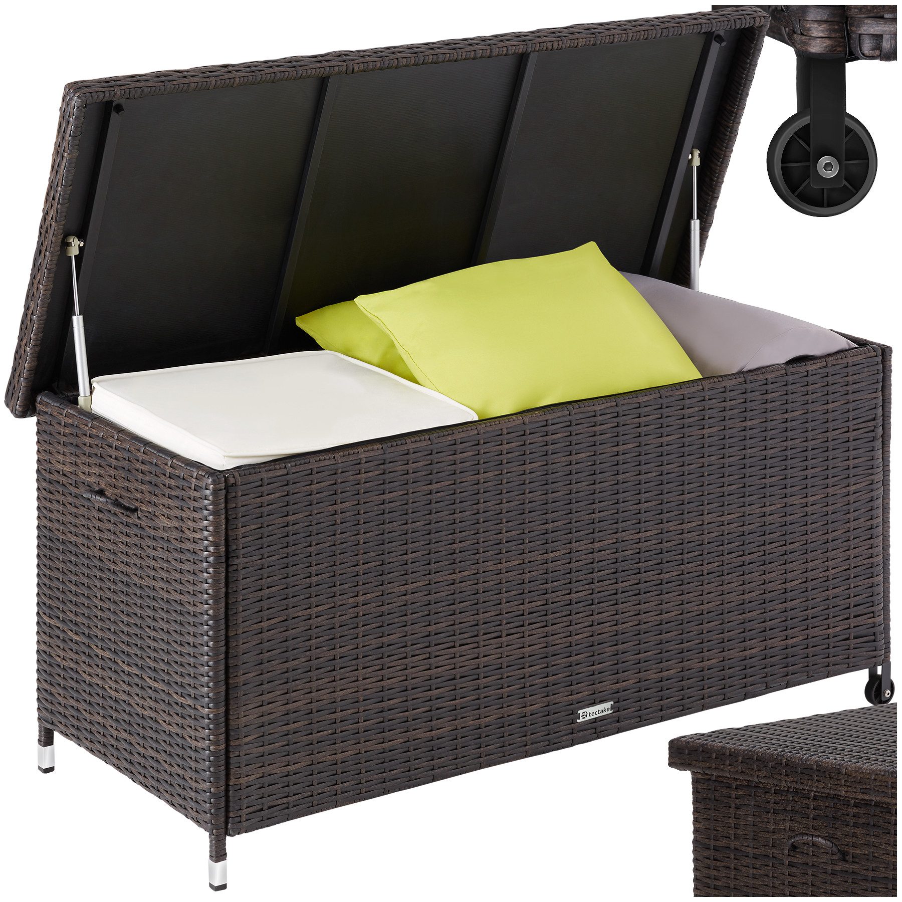 tectake Gartenbox Auflagenbox (1 St., Volumen: 270 L), 270 l, mit Rattangef günstig online kaufen