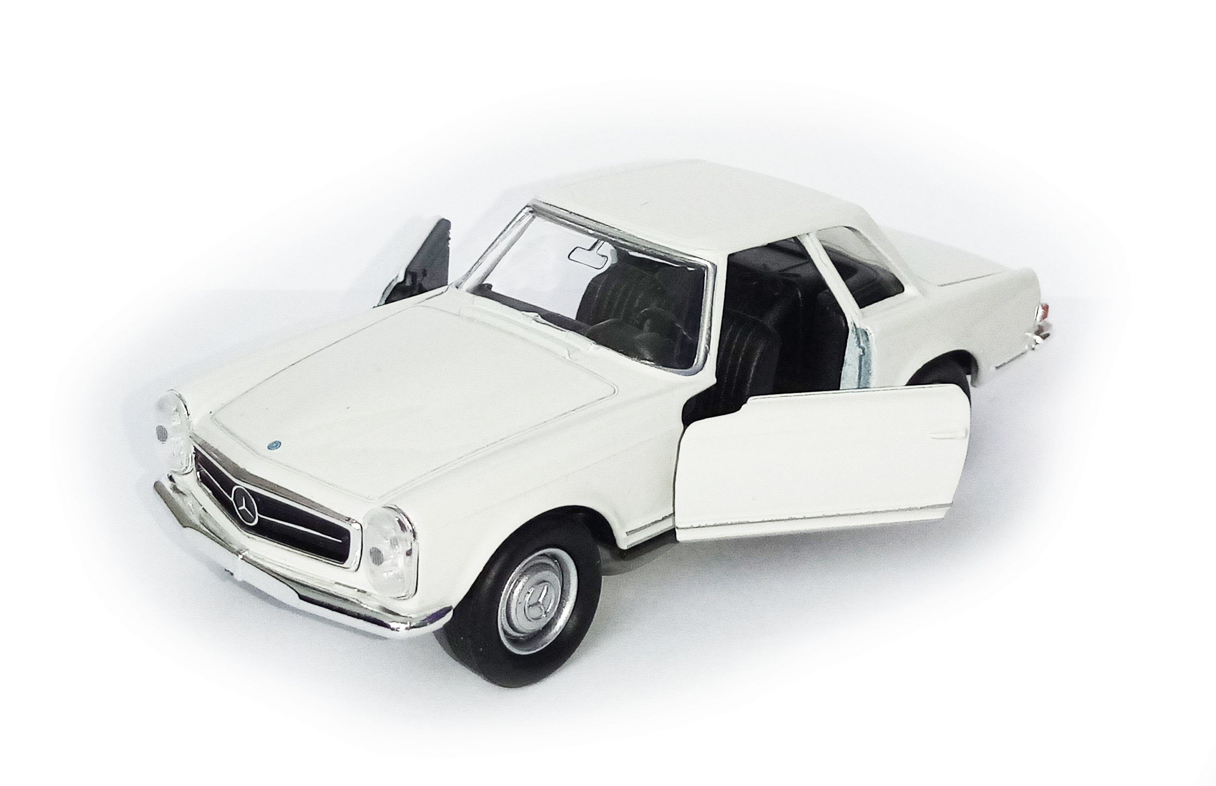 Welly Modellauto MERCEDES-BENZ 1963 230SL Metall Modellauto Modell Auto 3 (Weiss), Spielzeugauto Kinder Geschenk