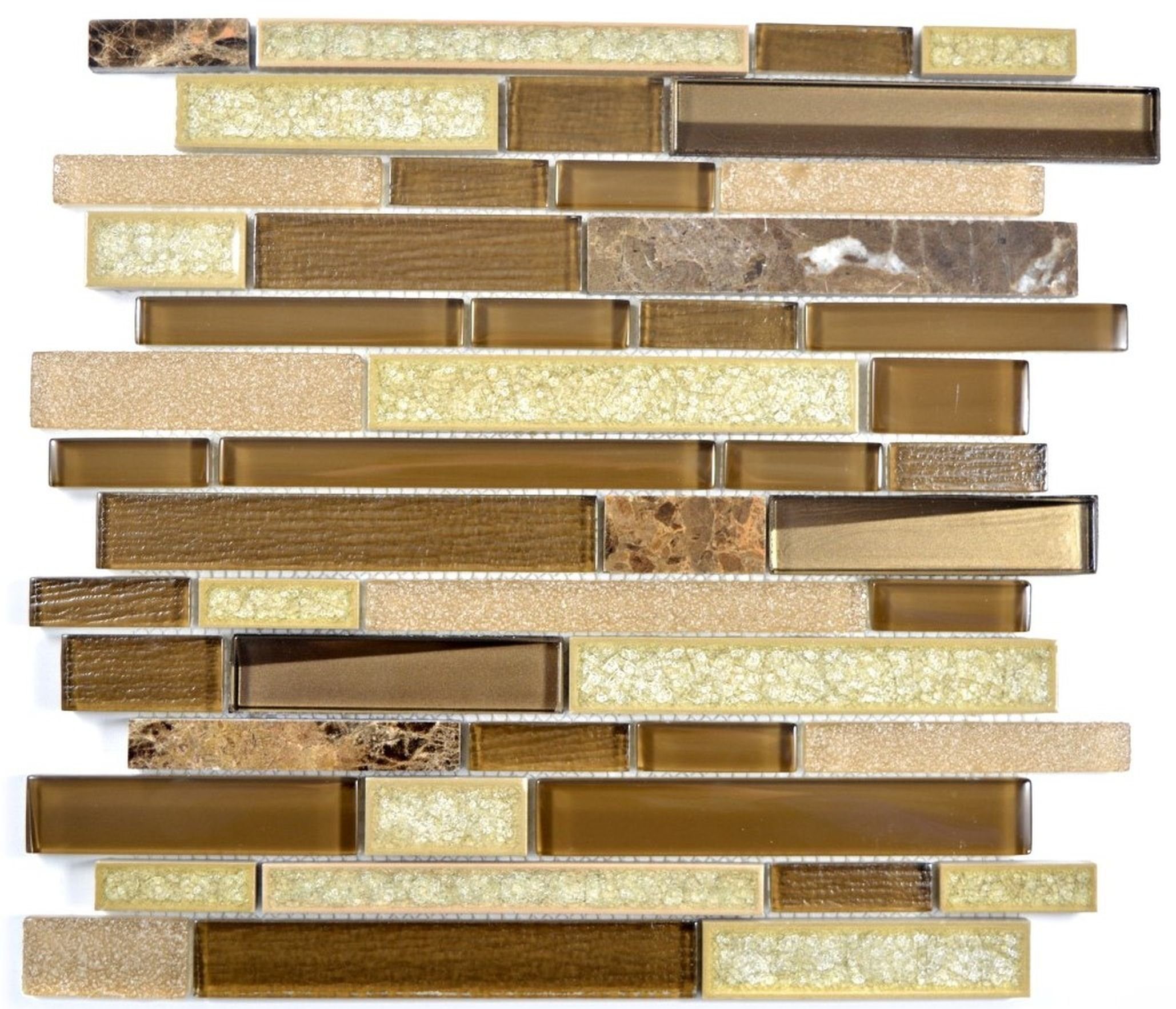 Mosani Mosaikfliesen Glasmosaik Naturstein Stäbchen Mosaik Keramik Marmor beige