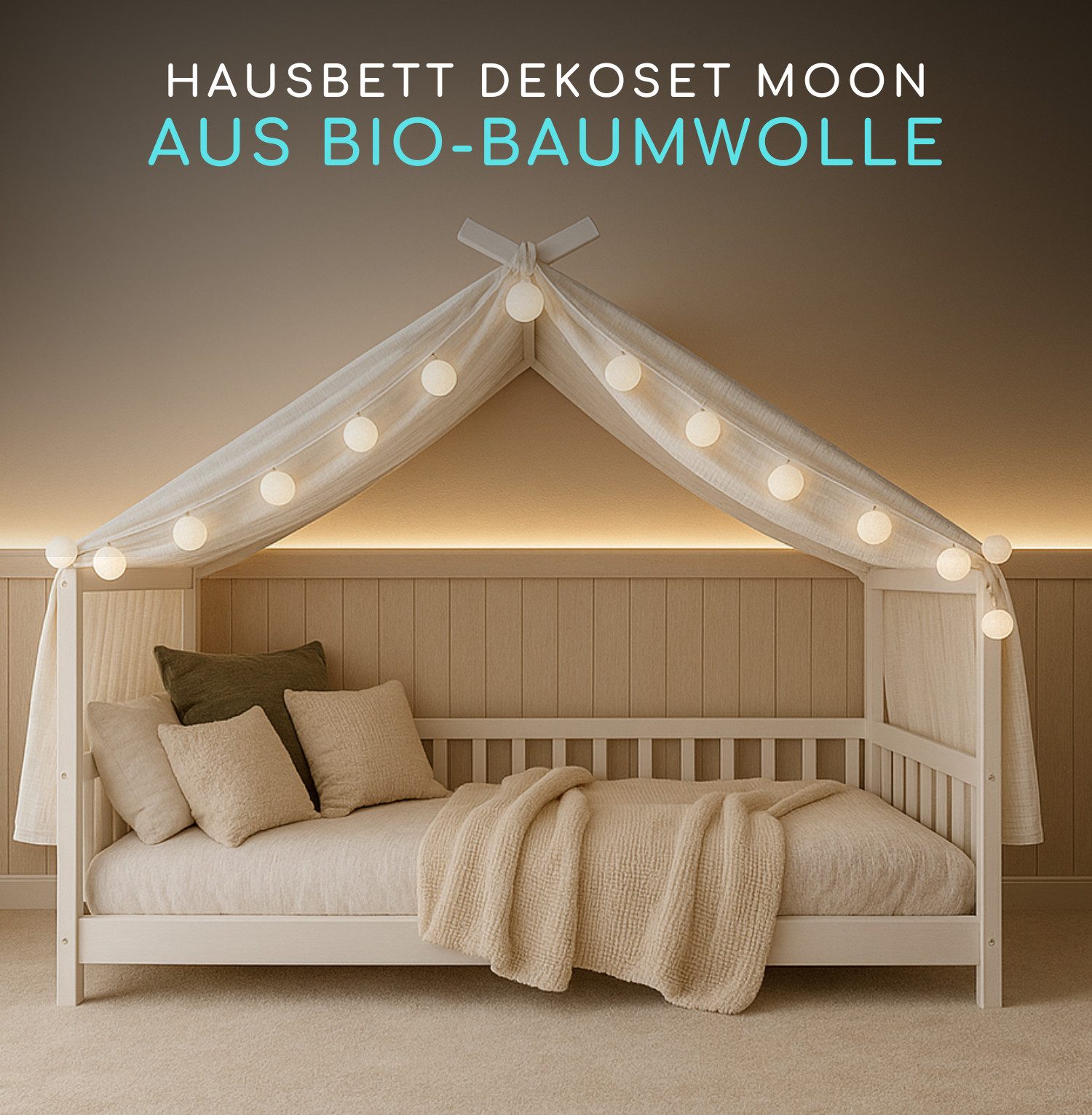 Alavya Home® Betthimmel 3 tgl. Betthimmel Moon Deko-Set 110x360 cm (Hausbet günstig online kaufen