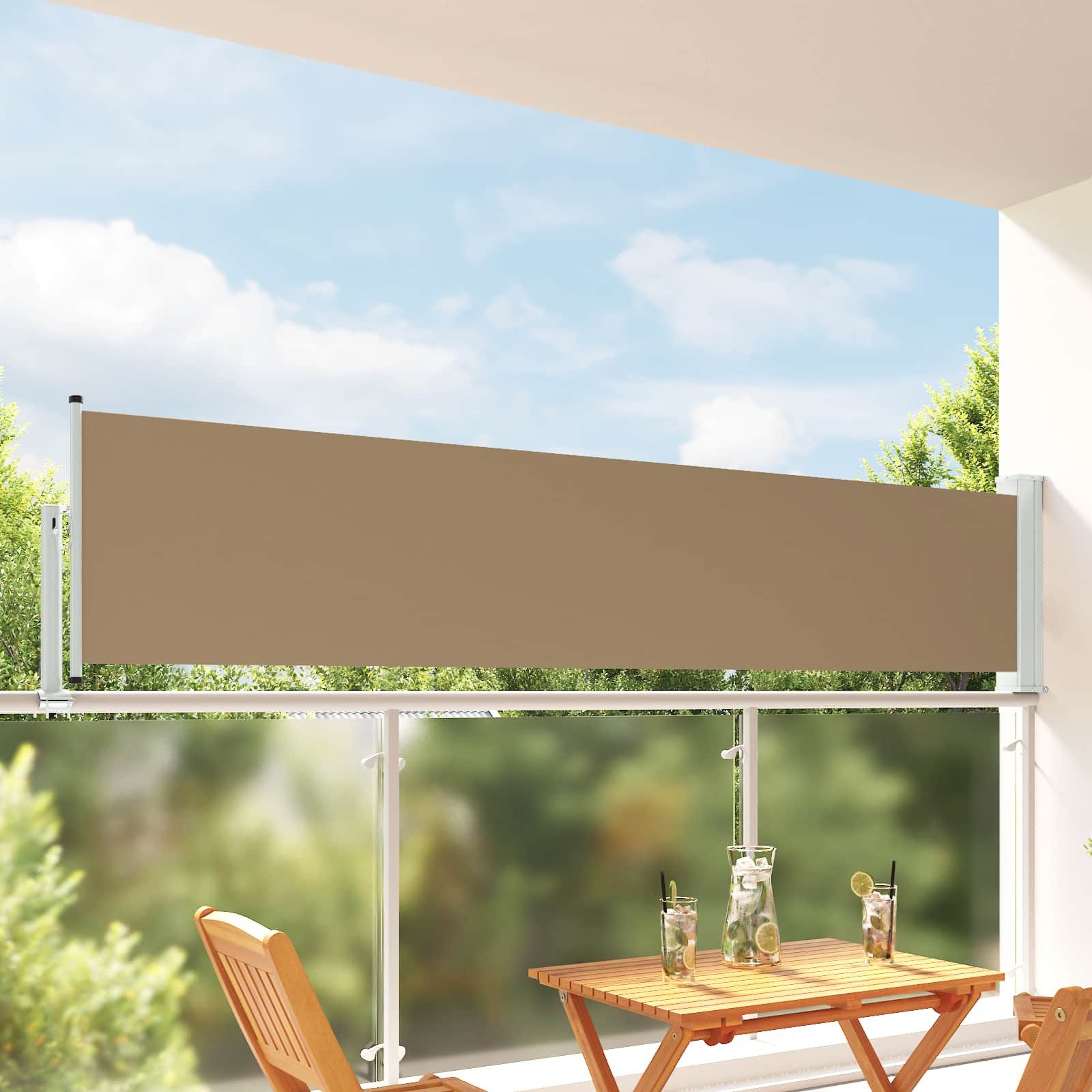 vidaXL Seitenmarkise Seitenmarkise 60 x 300 cm 100% Polyester Eisen Stahl Rechteckig (1-St)