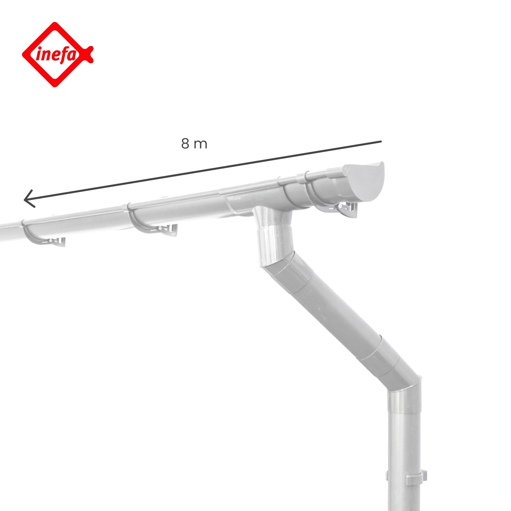 Thumbnail - INEFA Dachrinne NW 125 Dachrinnen-Set PVC halbrund für Haus, eine Dachseite, Regenrinnen-Set von INEFA, 1-St., Set für e...