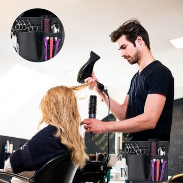 Rnemitery Kosmetikkoffer Schwarz Barber Werkzeugtasche mit Gürtel, Friseur Gürteltasche