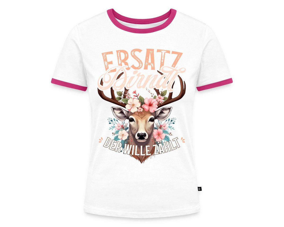 Spreadshirt T-Shirt Ersatz Dirndl Tracht Frauen Kontrast T-Shirt (1-tlg)